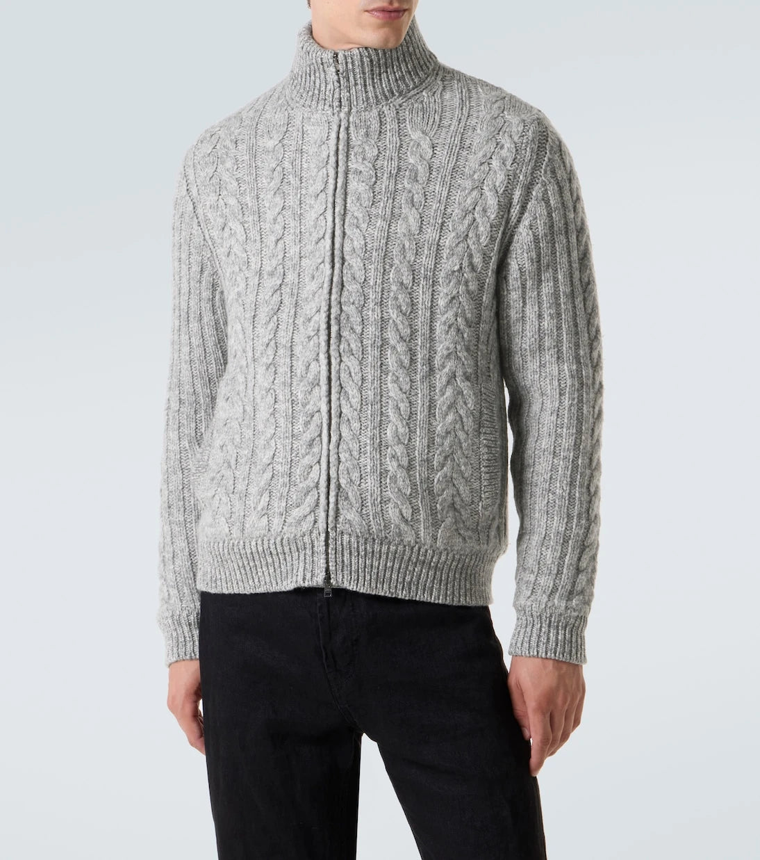 Herno - Cable-knit wool jacket