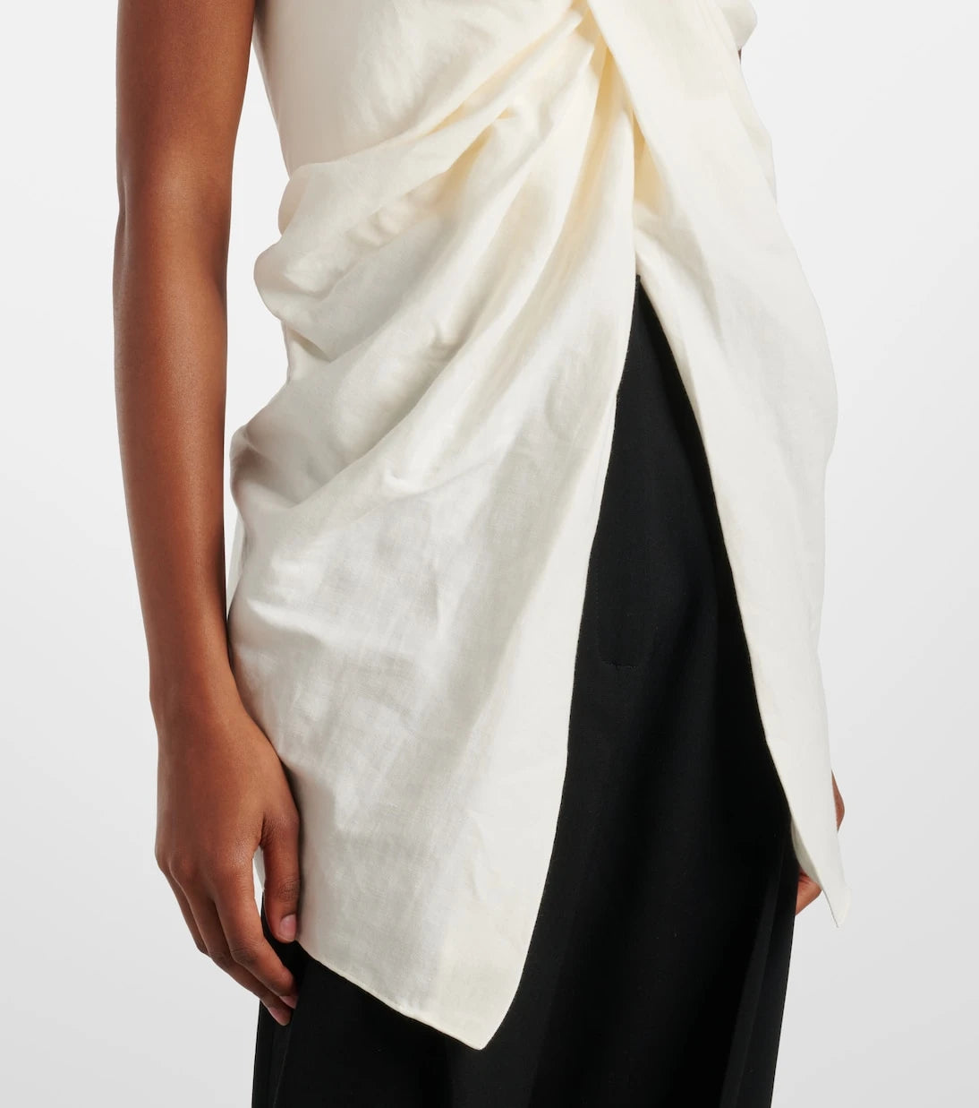Tove - Tuiren draped linen and cotton-blend top