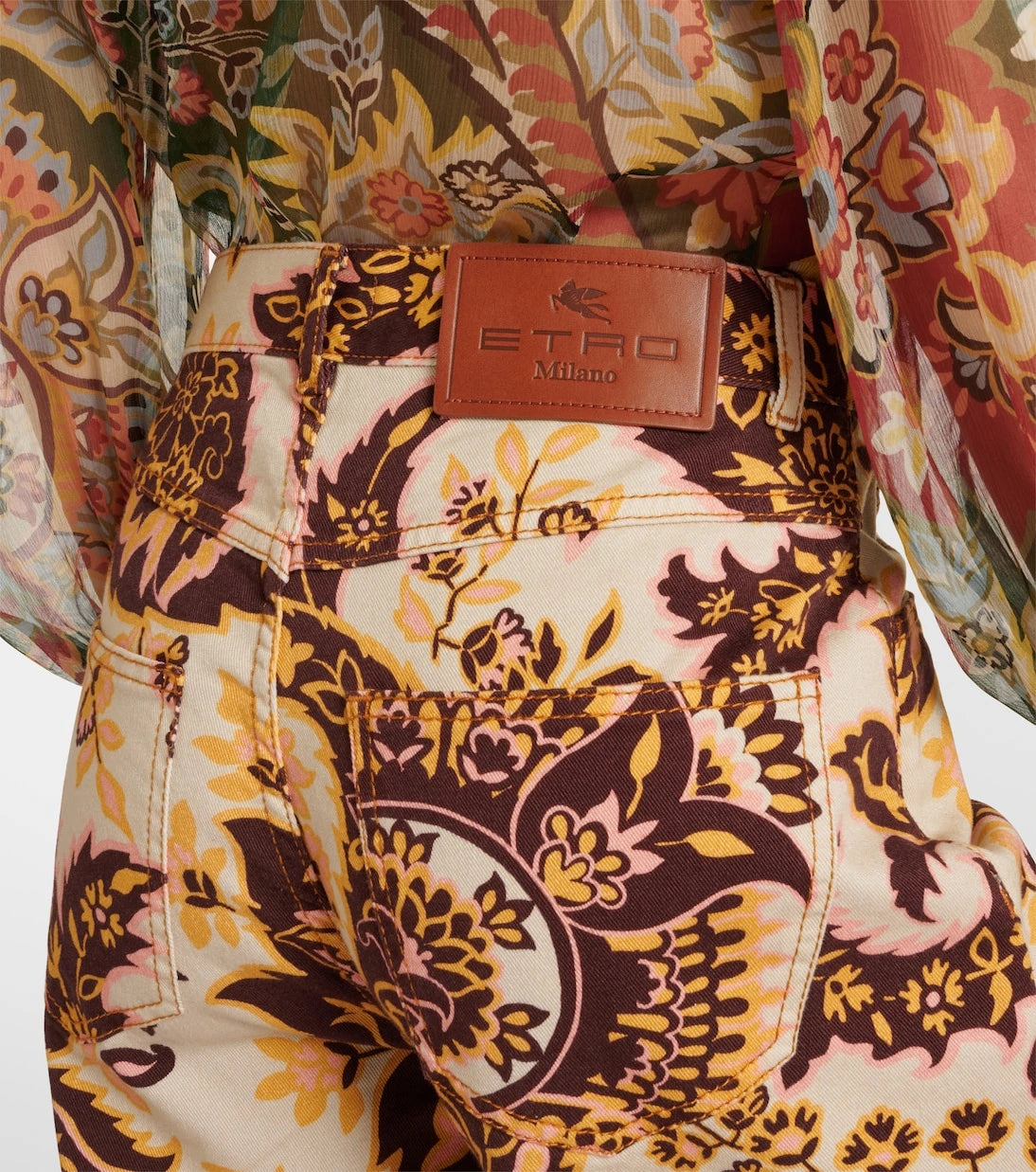 Etro - Floral high-rise wide-leg jeans