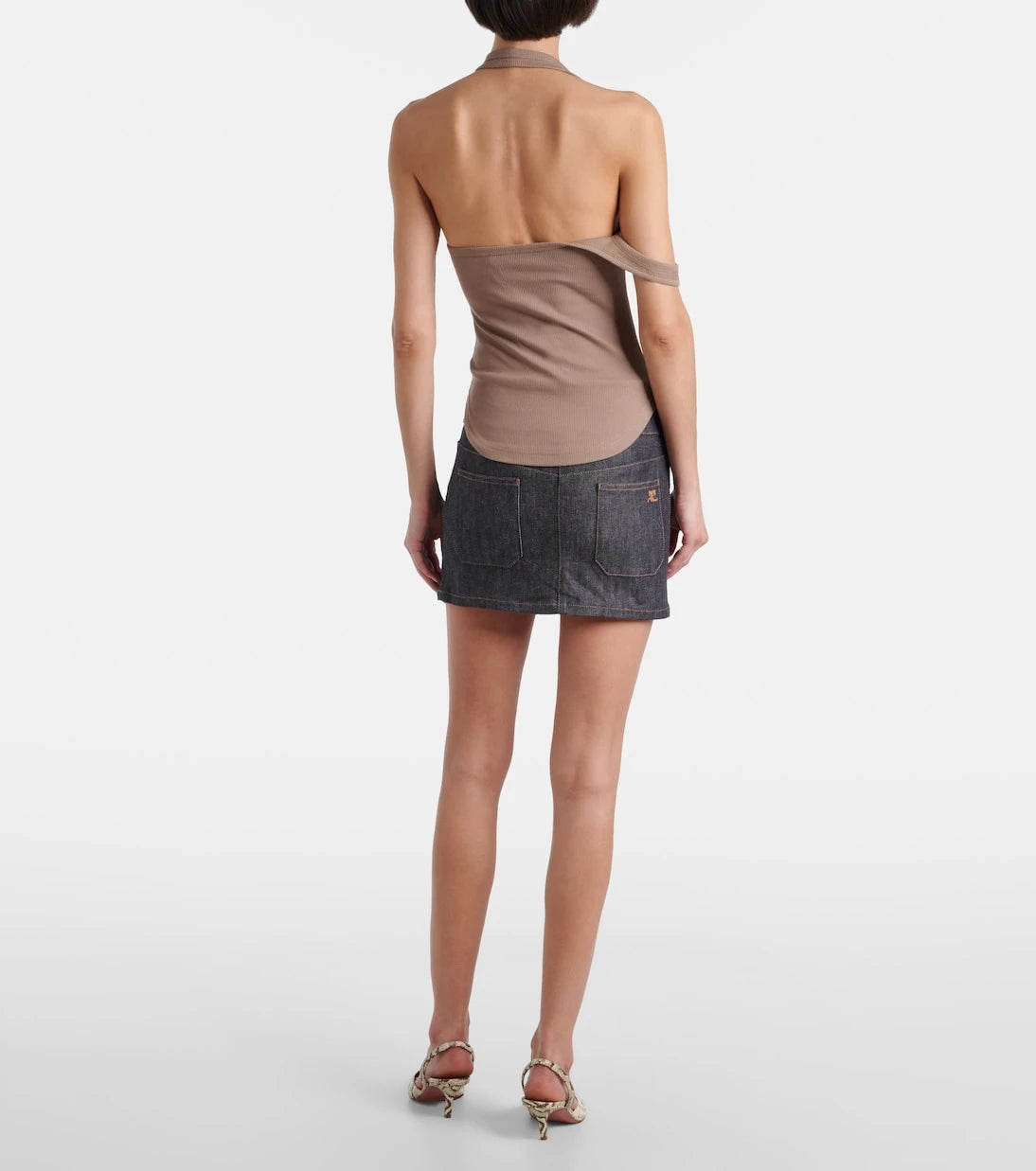 Courrèges - Undressed 90's ribbed-knit cotton top