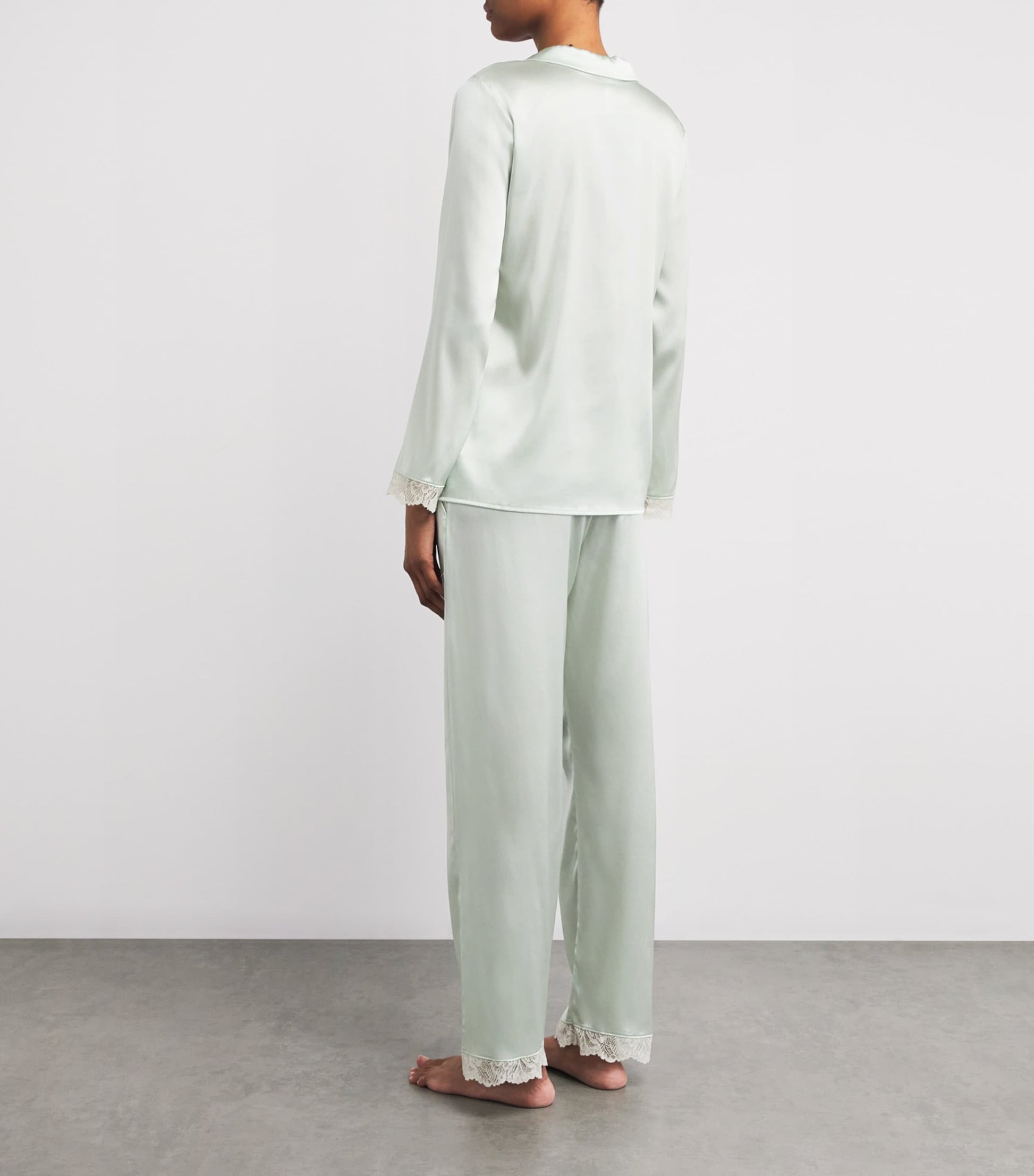 Hanro Green Stretch Silk Pyjama Set