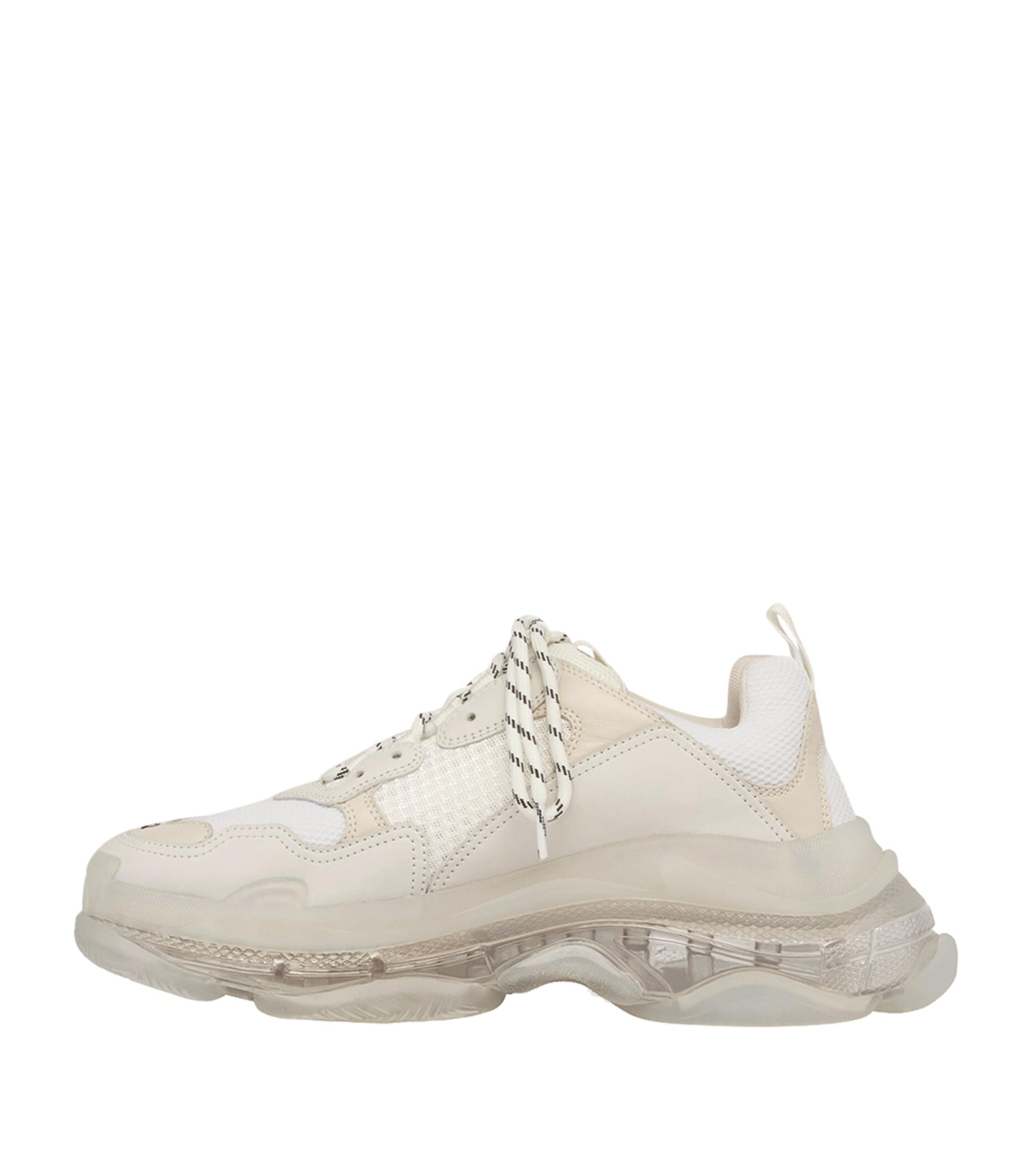 White Triple S Clear Sole Washed Sneakers