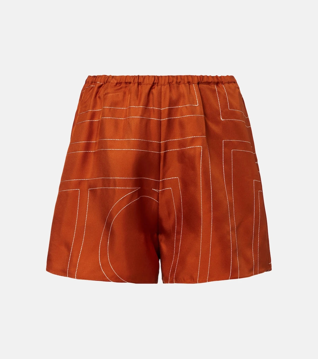 Toteme - Monogram silk twill pajama shorts