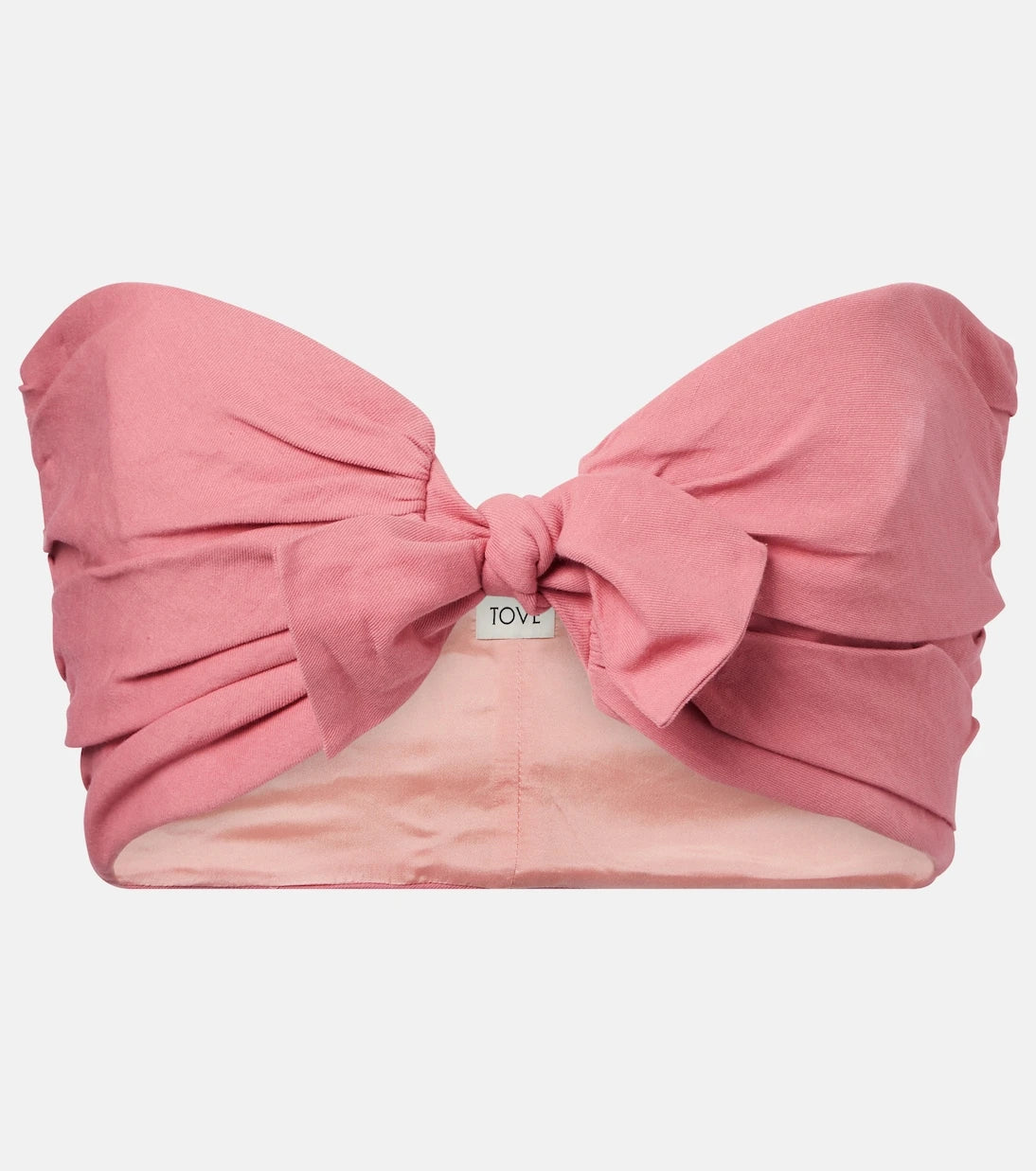 Tove - Awa linen and cotton-blend bra top
