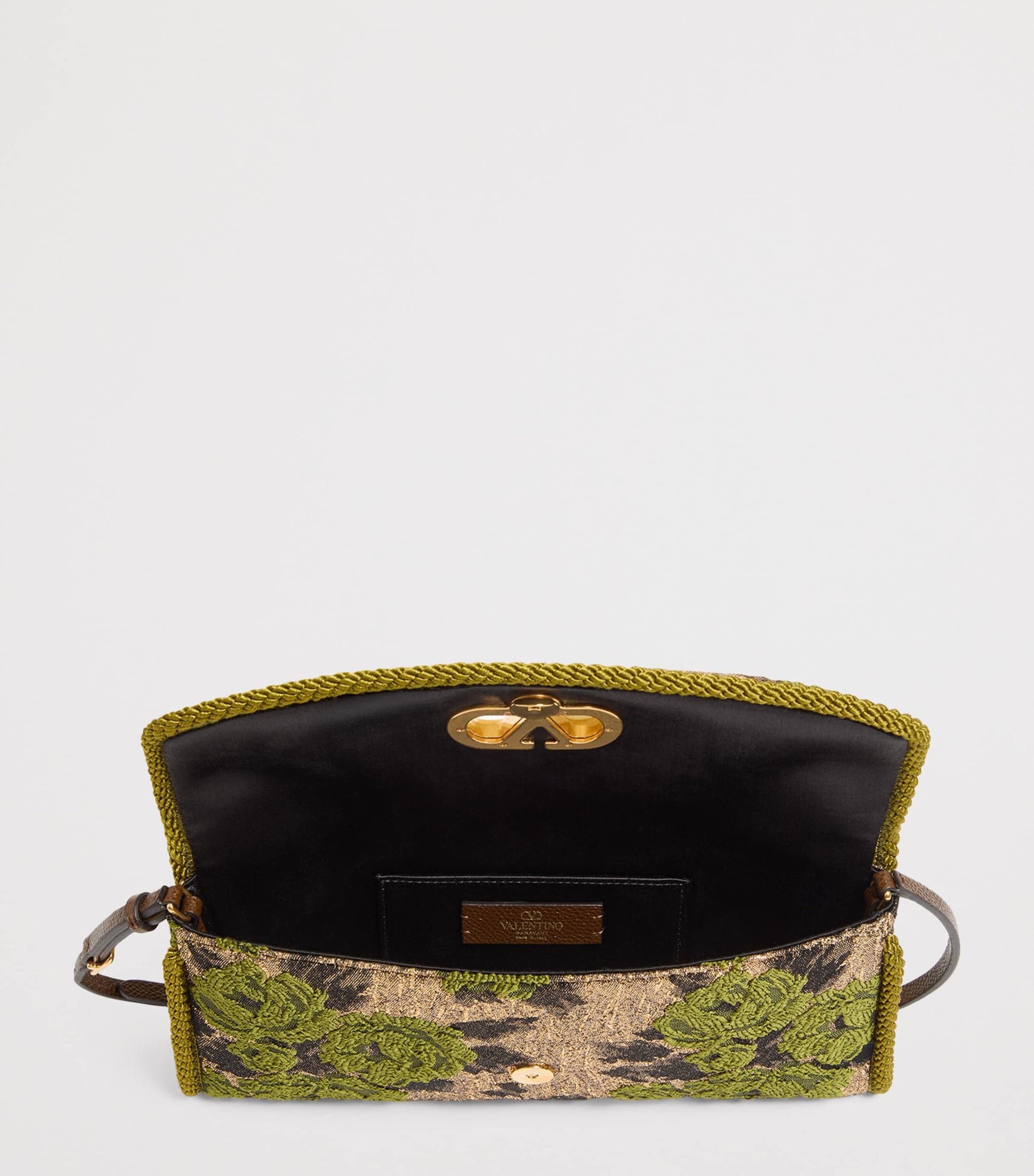 Embroidered Vain Soft Shoulder Bag