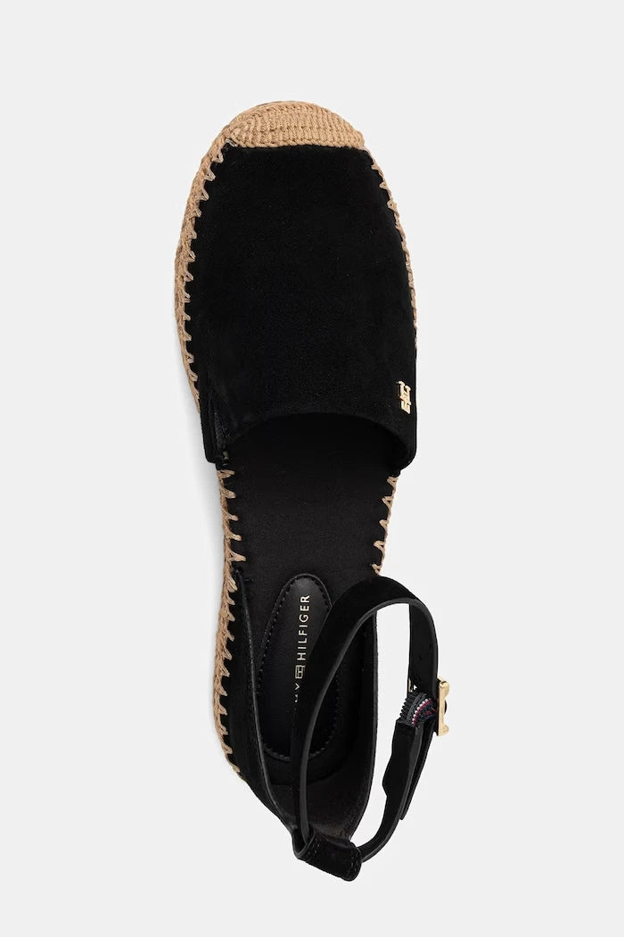 Tommy Hilfiger platform espadril kadın süet ayakkabı TH PLATFORM ESPAD SUEDE STRAP