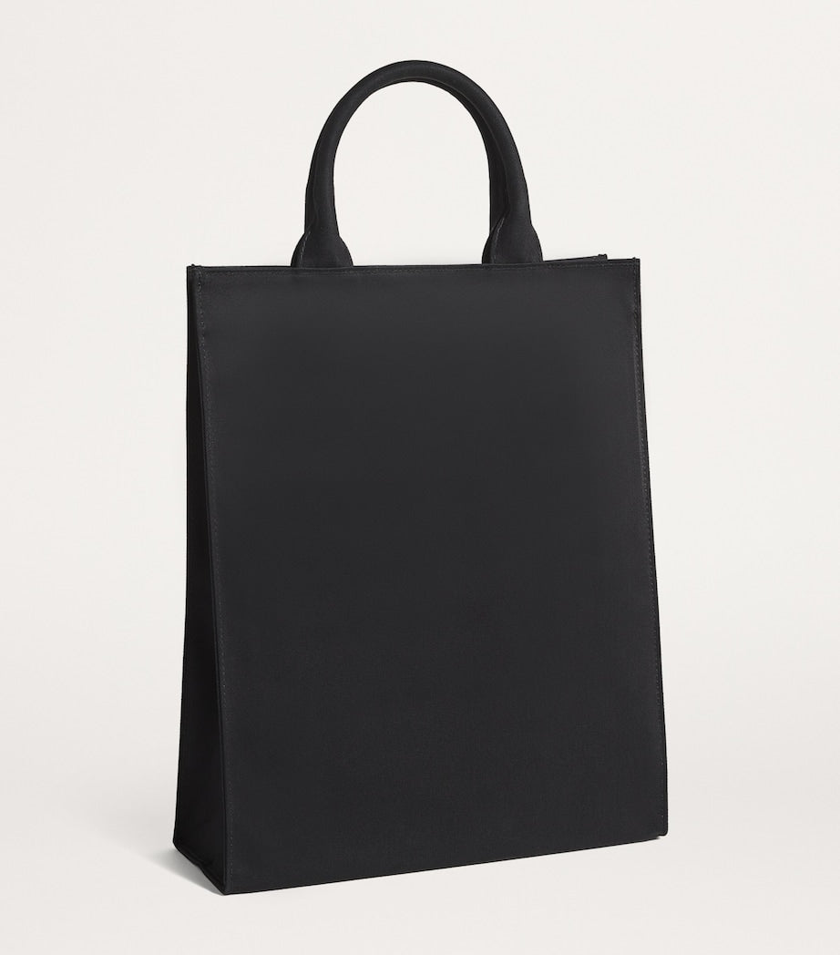 Black Medium Cotton Logo Tote Bag