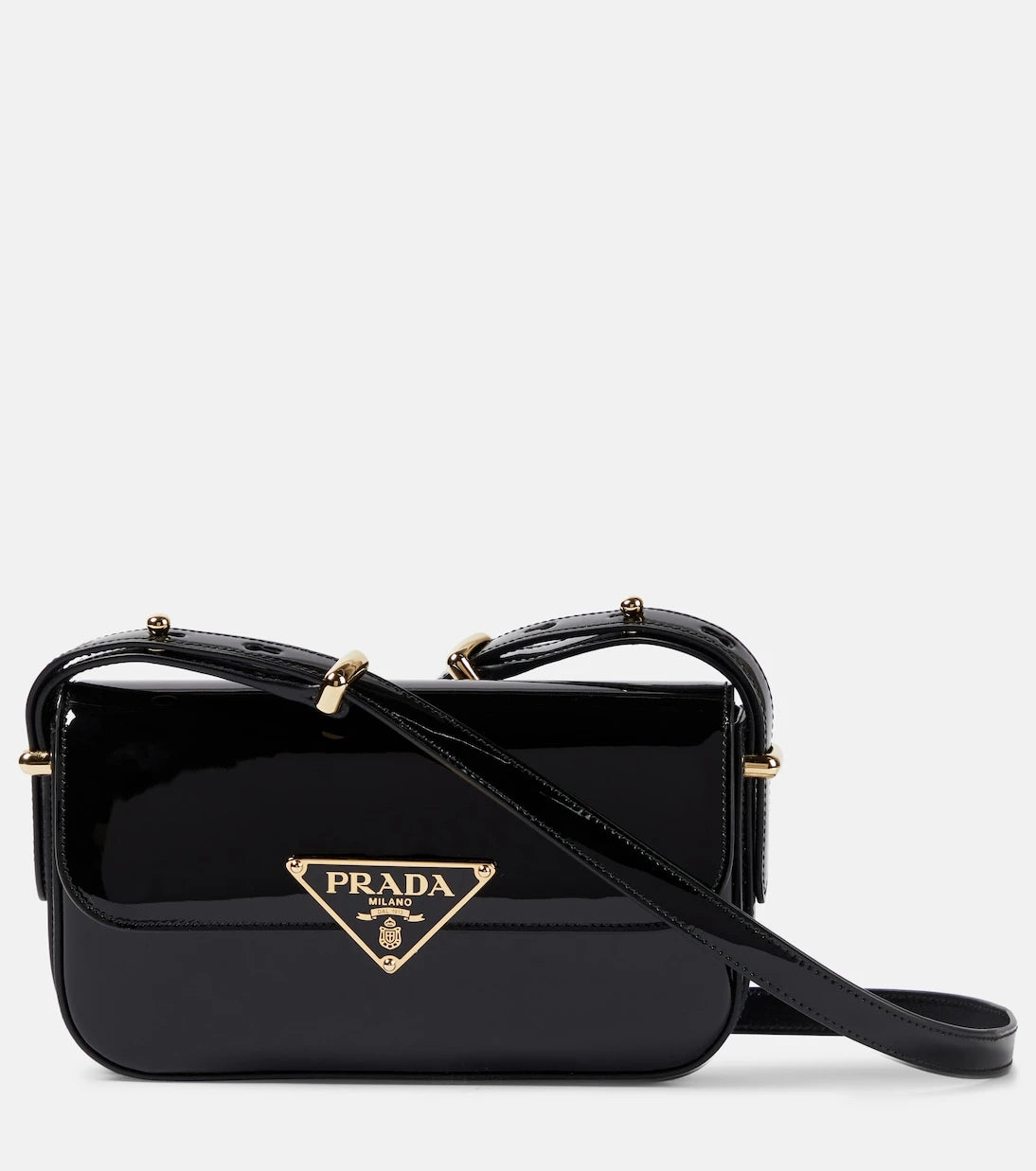 Prada - Logo patent leather shoulder bag