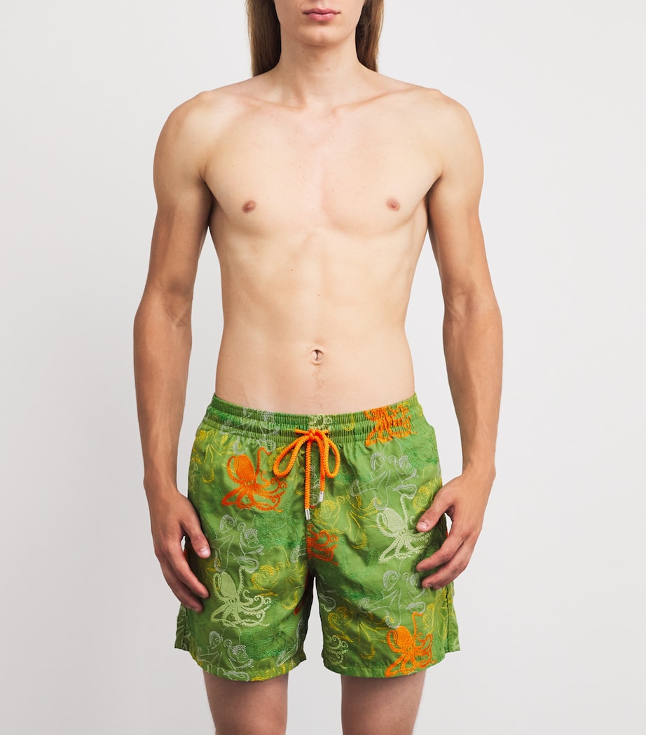 Embroidered Octopus Mistral Swim Shorts