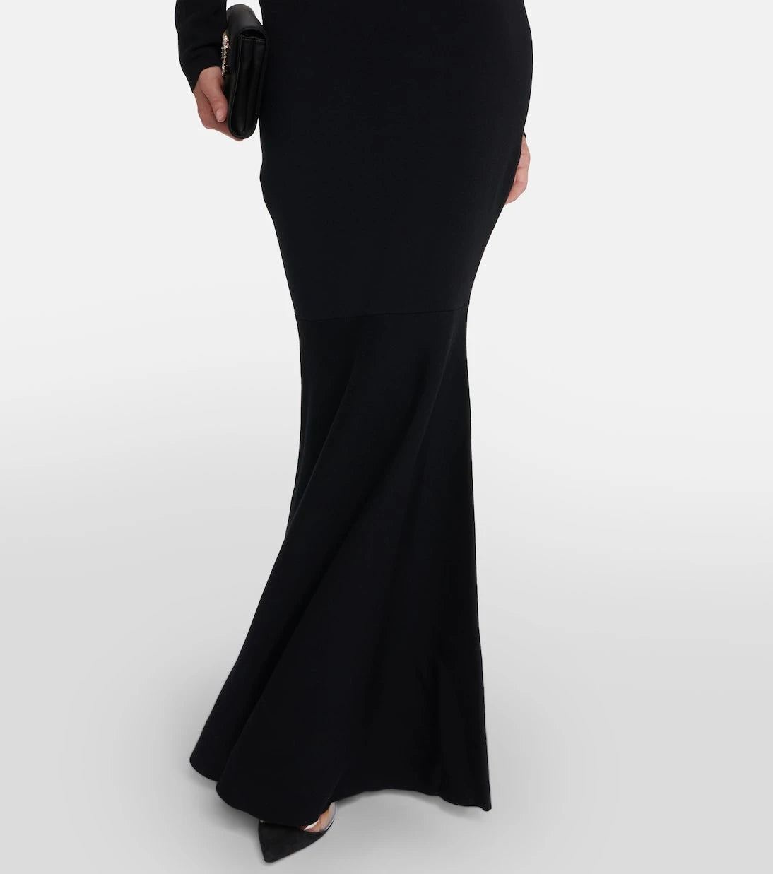 Nina Ricci - High-rise wool-blend maxi skirt