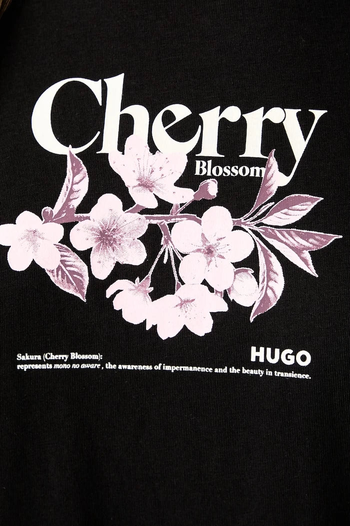 HUGO Blue тениска дамска от памук Oversized Tee_B_15