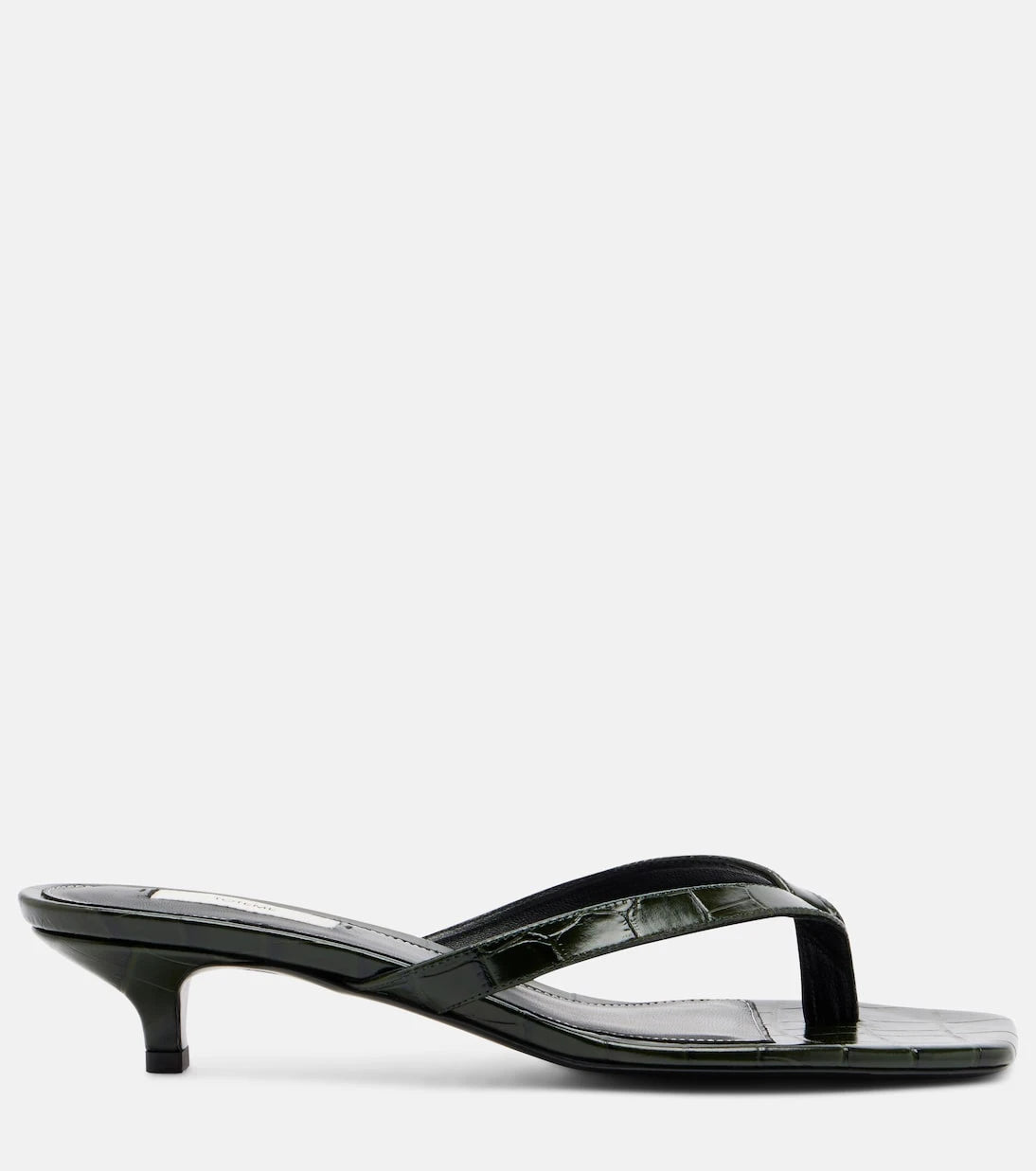 Toteme - Croc-effect leather thong sandals