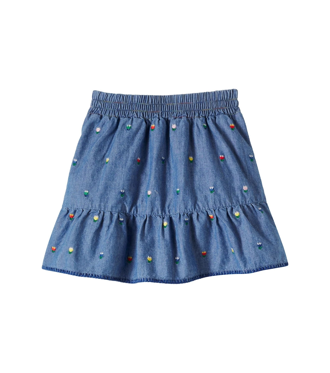 Stella McCartney Kids - Embroidered chambray skirt