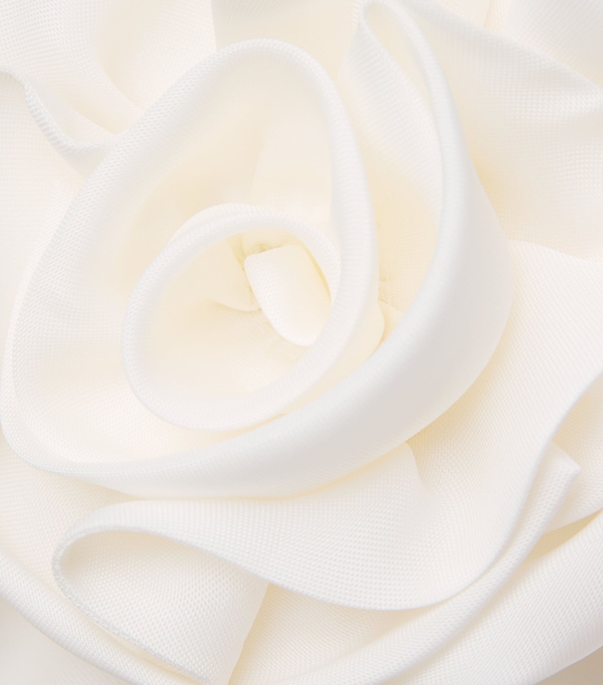 White Silk Gazar Rosette Blouse