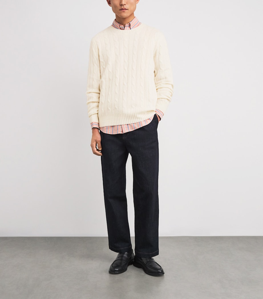 Polo Ralph Lauren Beige Cashmere Cable-Knit Sweater