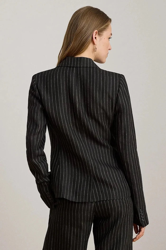 Lauren Ralph Lauren tek düğmeli kadın keten ceket