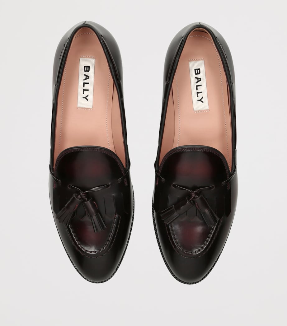 Bally Burgundy Leather Ethon Loafers