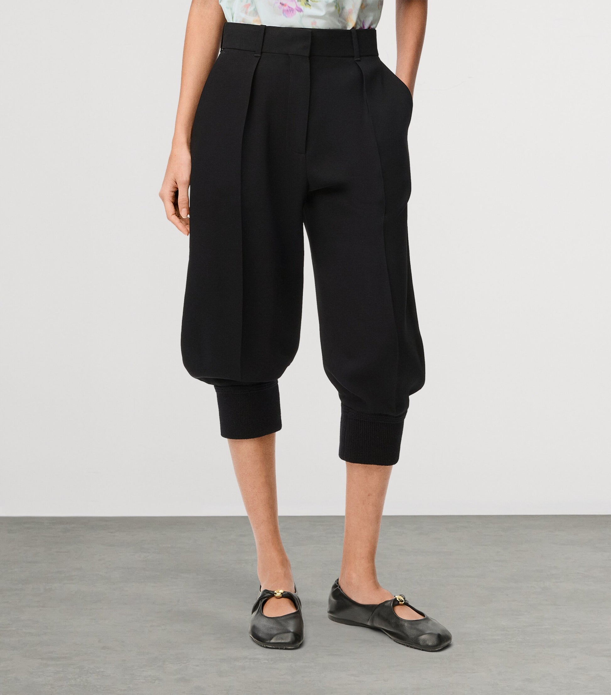 LOEWE Black Logo-Patch Longline Shorts