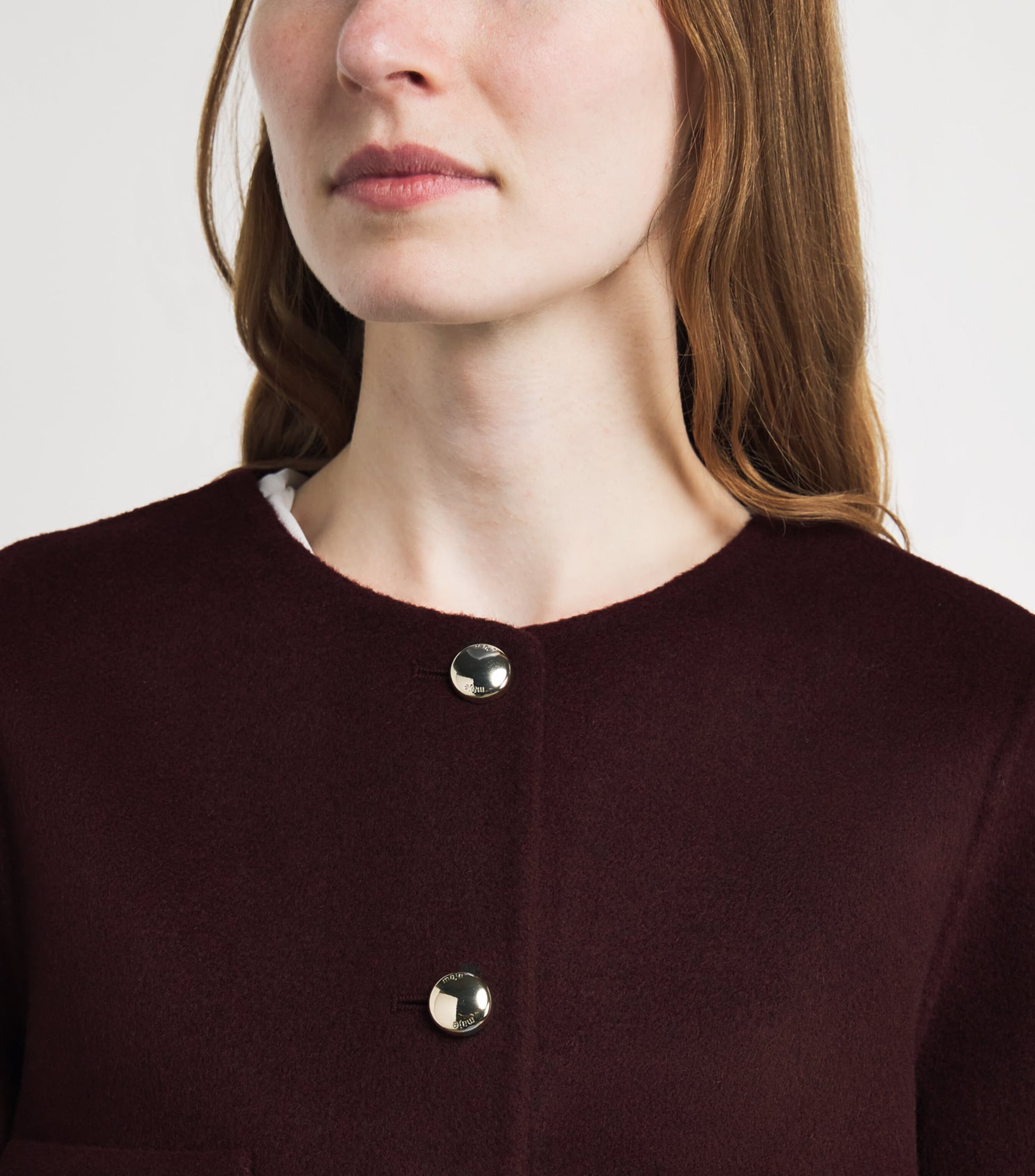 Maje Red Wool-Blend Reversible Bomber Jacket