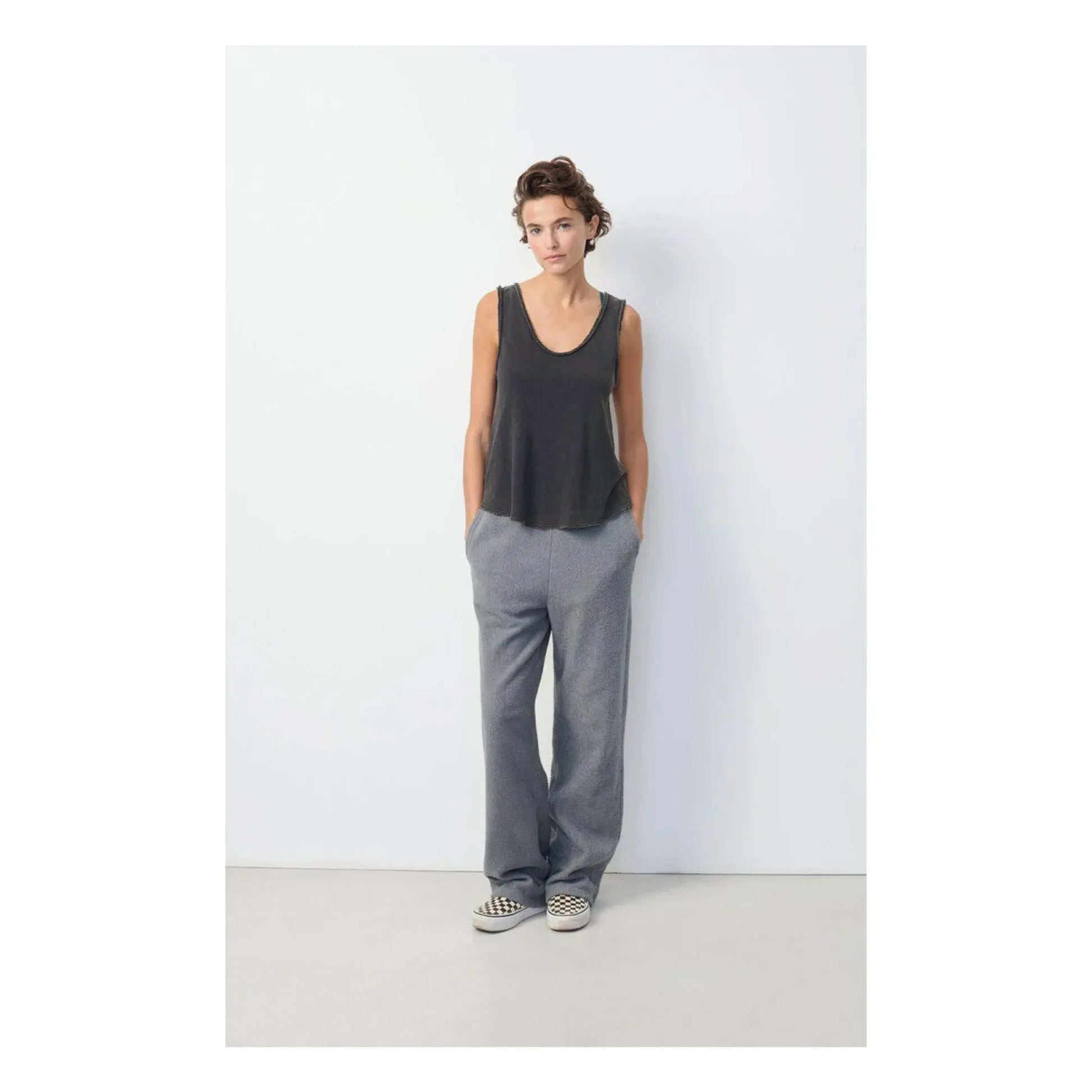American Vintage - U-neck tank top Sonoma | Black
