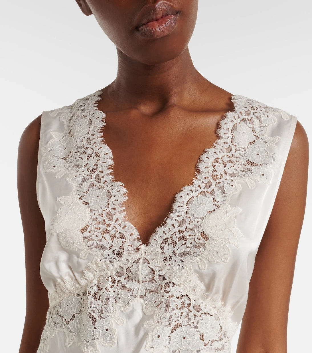 Rixo - Emmie lace-trimmed satin top
