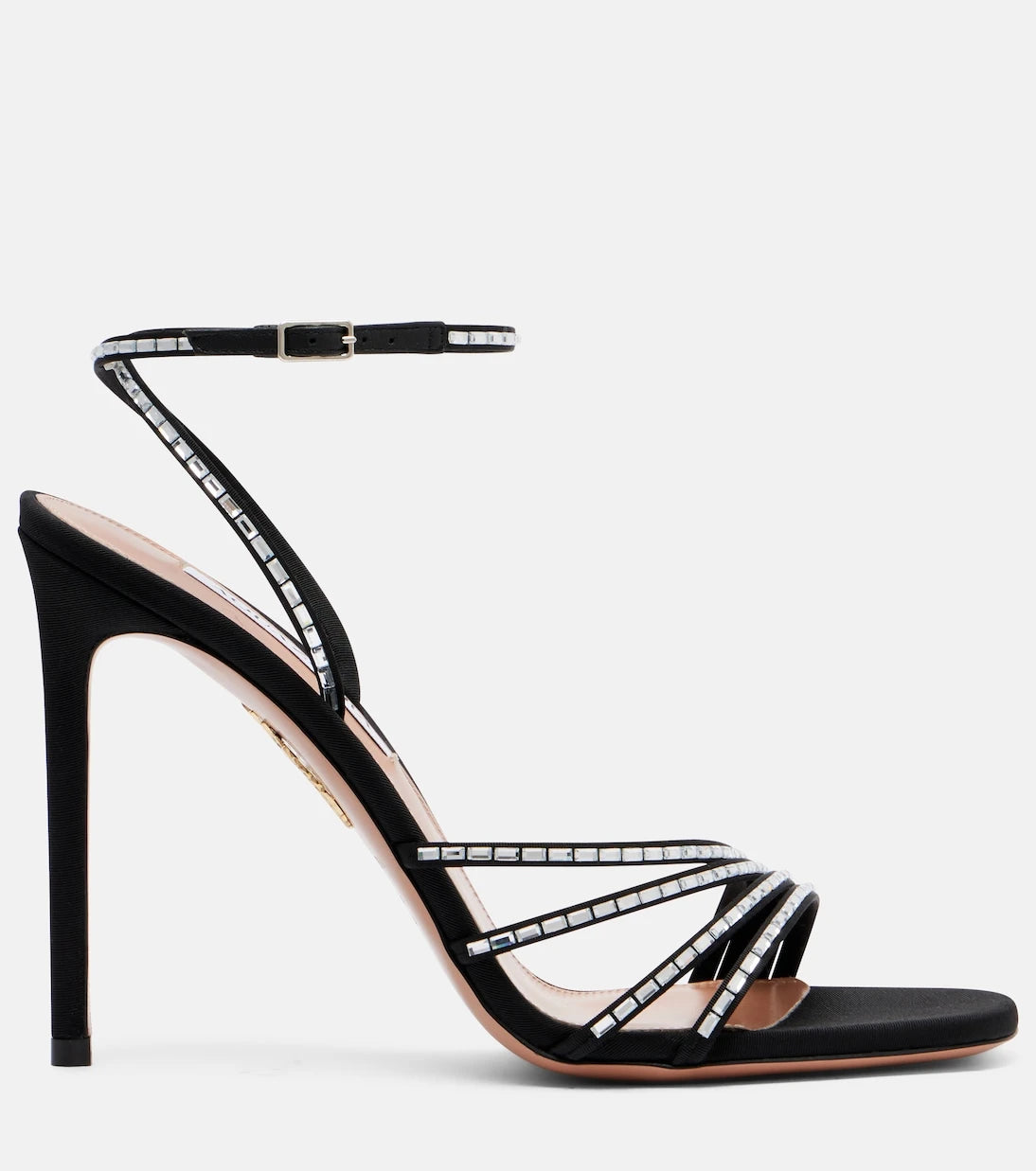 Aquazzura - Mistica 105 embellished satin sandals