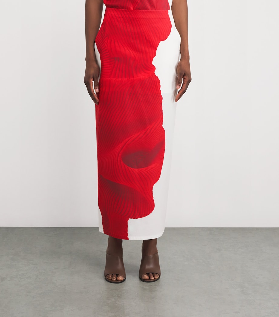 Red Cotton-Blend Knit As Represented Maxi Skirt
