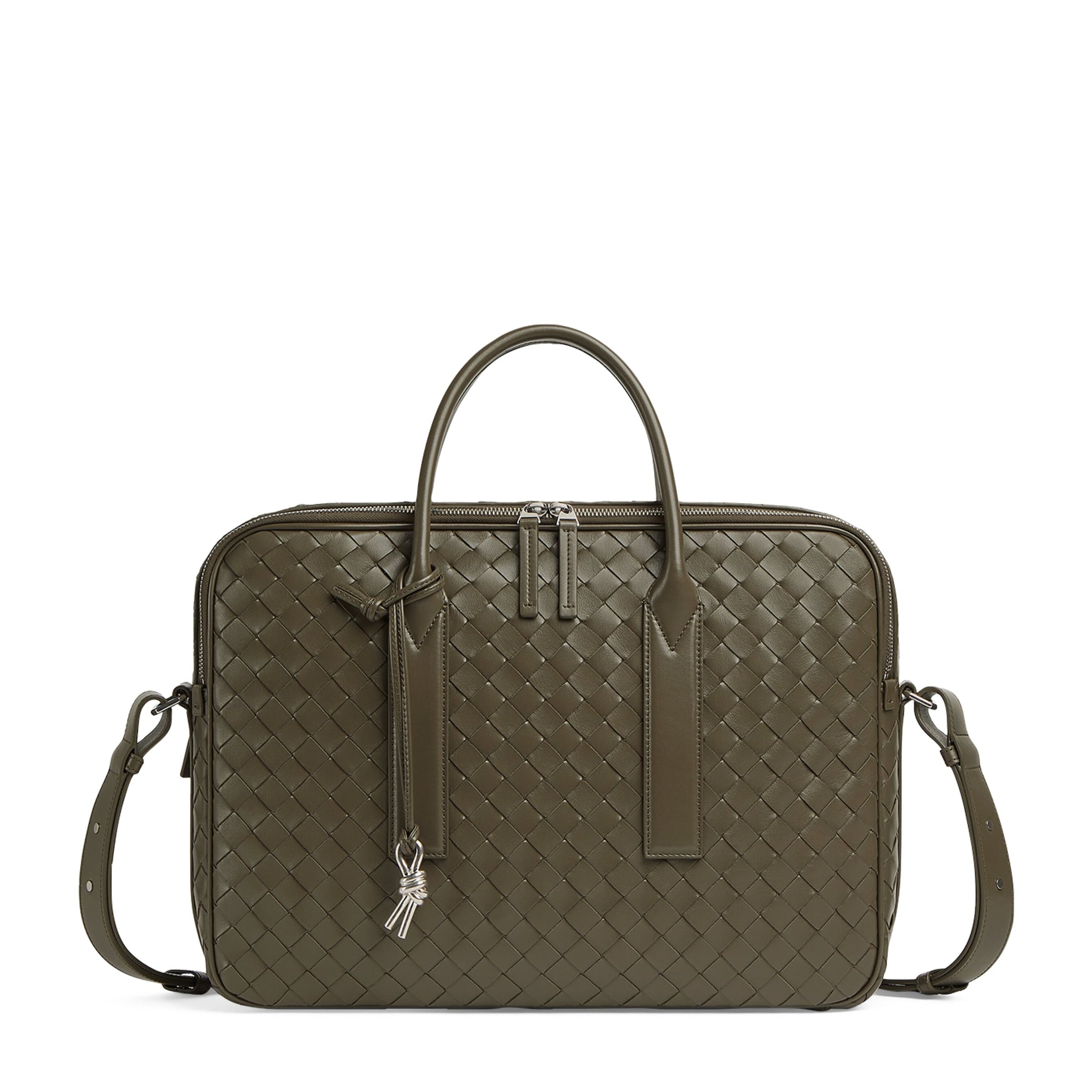 Leather Intrecciato Getaway Briefcase
