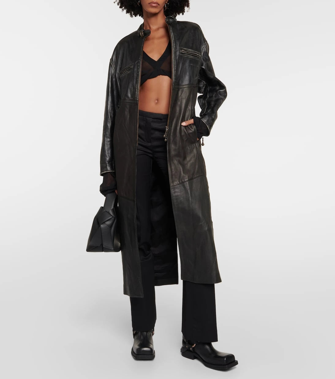 Acne Studios - Paneled leather coat