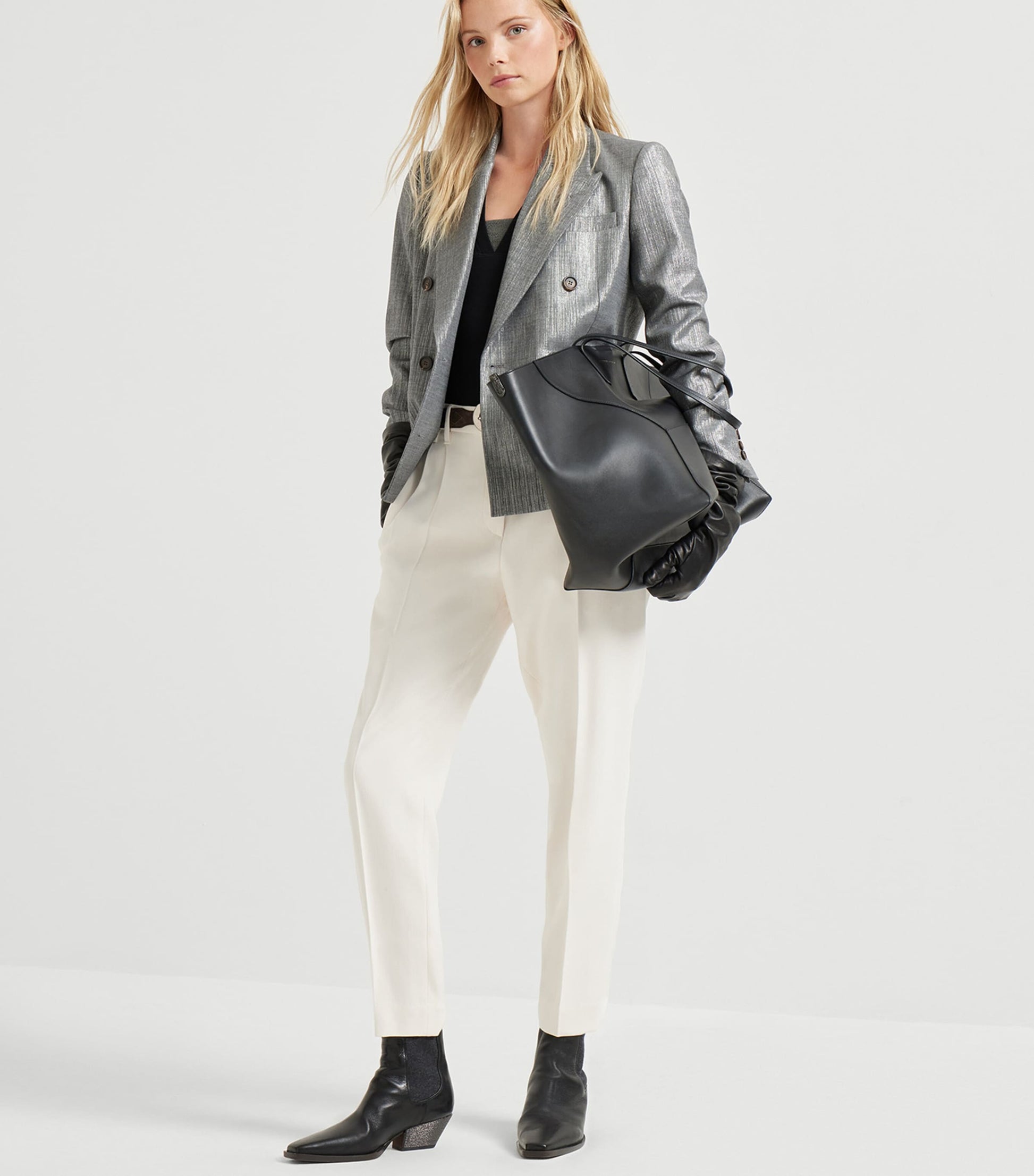 Brunello Cucinelli Black Stretch-Cotton Monili Tank Top