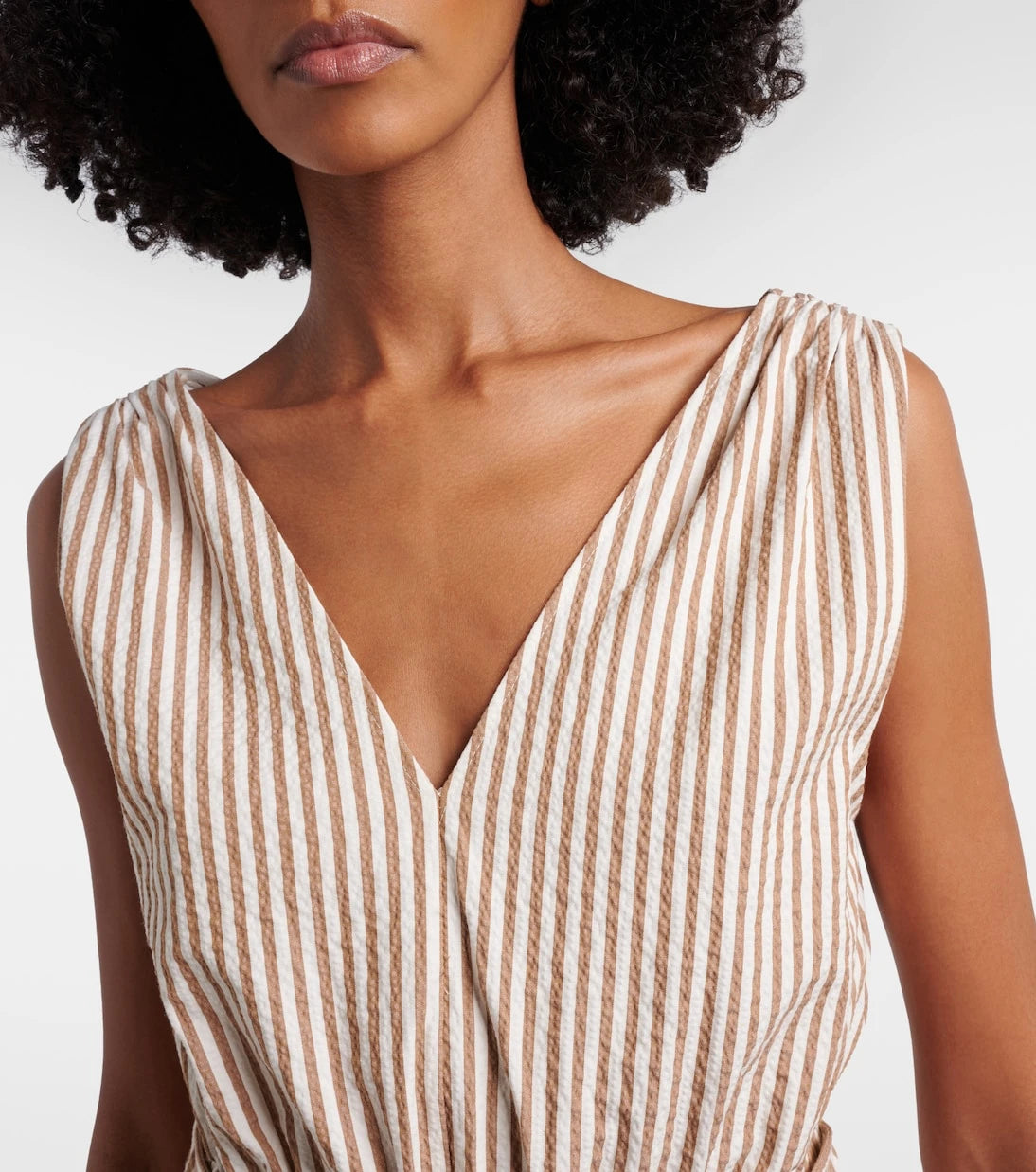 Brunello Cucinelli - Striped cotton-blend minidress