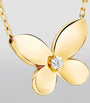 Mini Yellow Gold and Diamond Butterfly Necklace