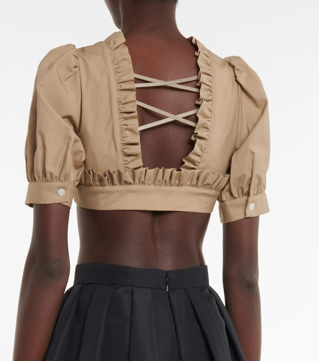 Noir Kei Ninomiya - Gathered cotton crop top