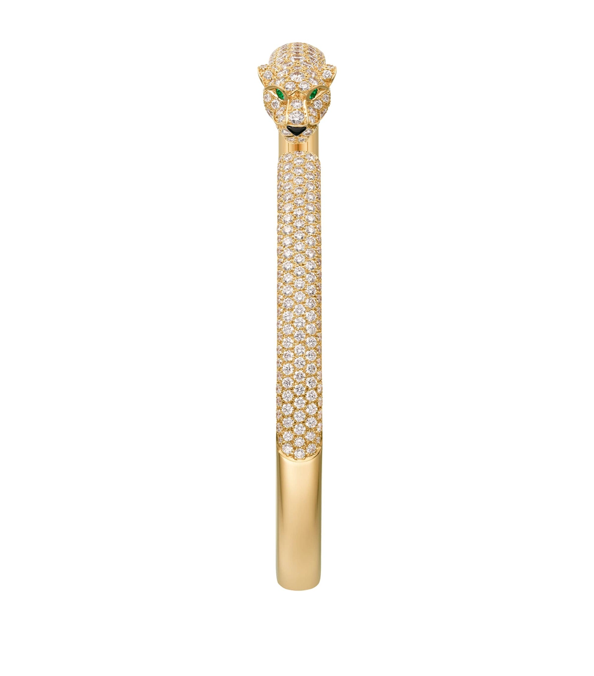 Yellow Gold, Diamond and Emerald Panthère de Cartier Bracelet