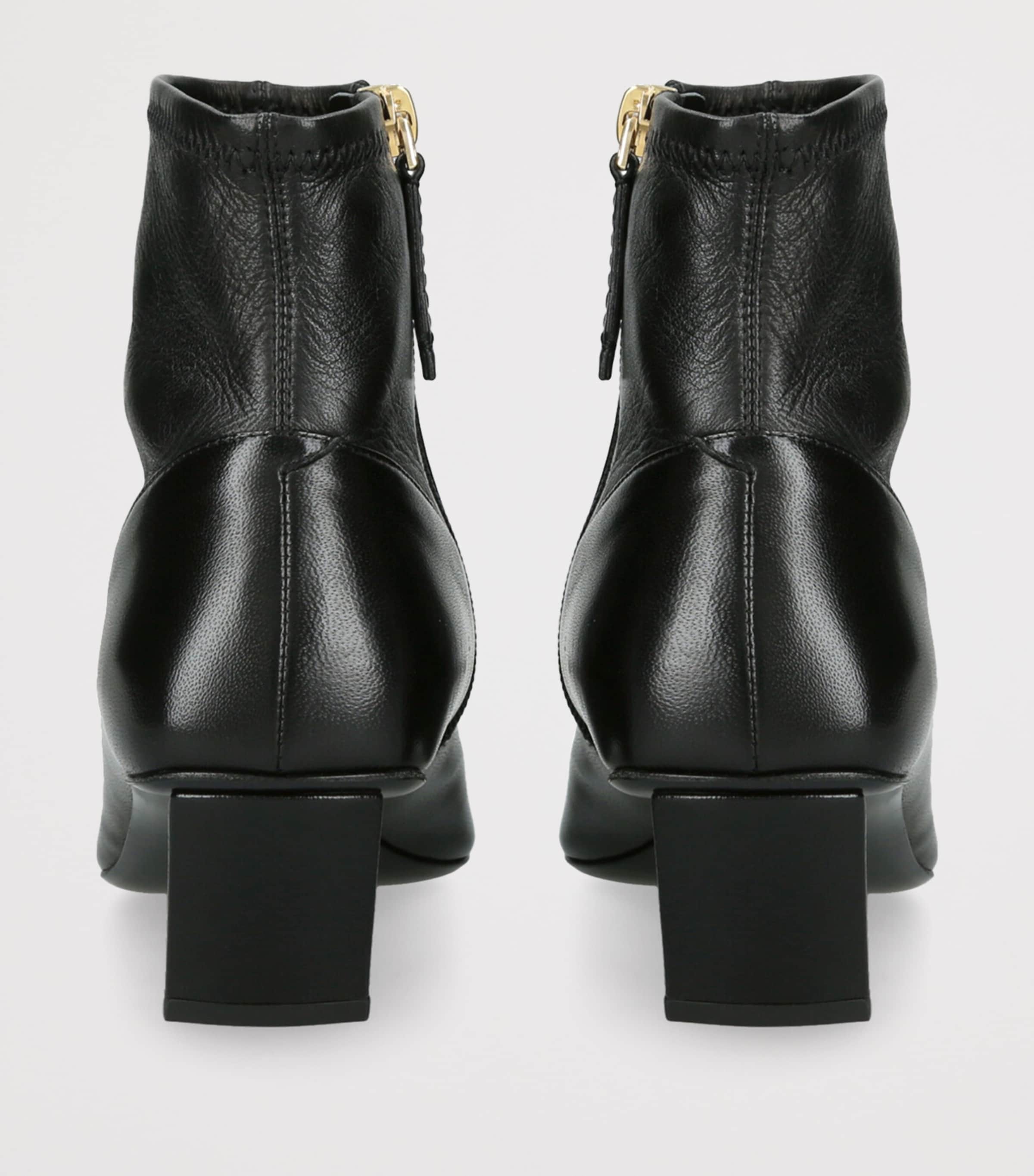 Roger Vivier Black Leather Stretch Belle Vivier Ankle Boots 45