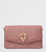 Aspinal Of London Purple Leather Snakeskin-Embossed Eliza Clutch Bag