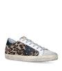 Golden Goose Brown Leather Leopard Print Superstar Sneakers