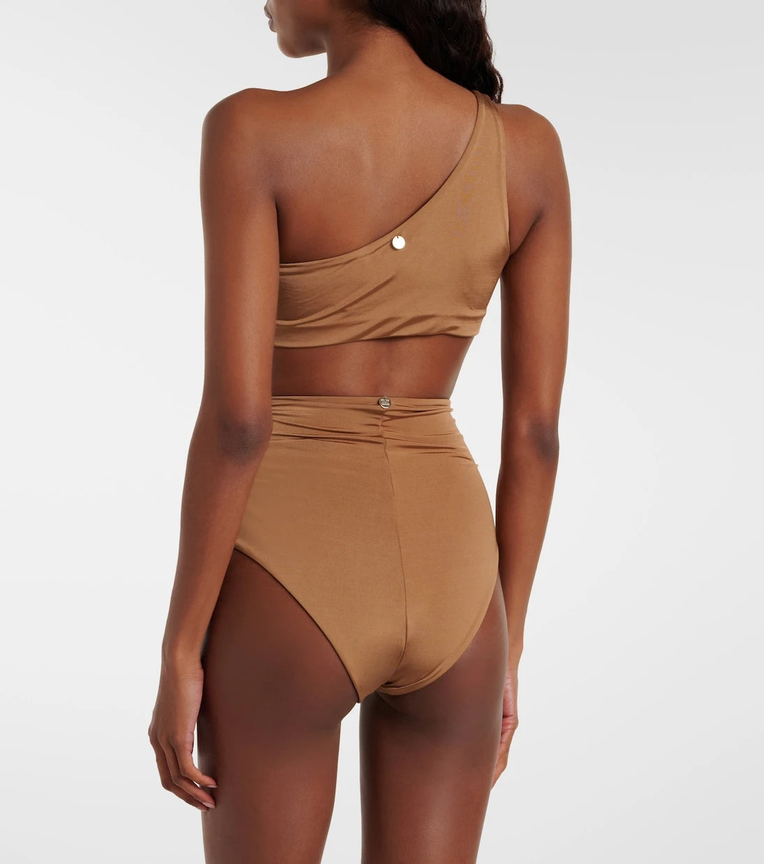 Max Mara - Salli draped high-rise bikini bottoms