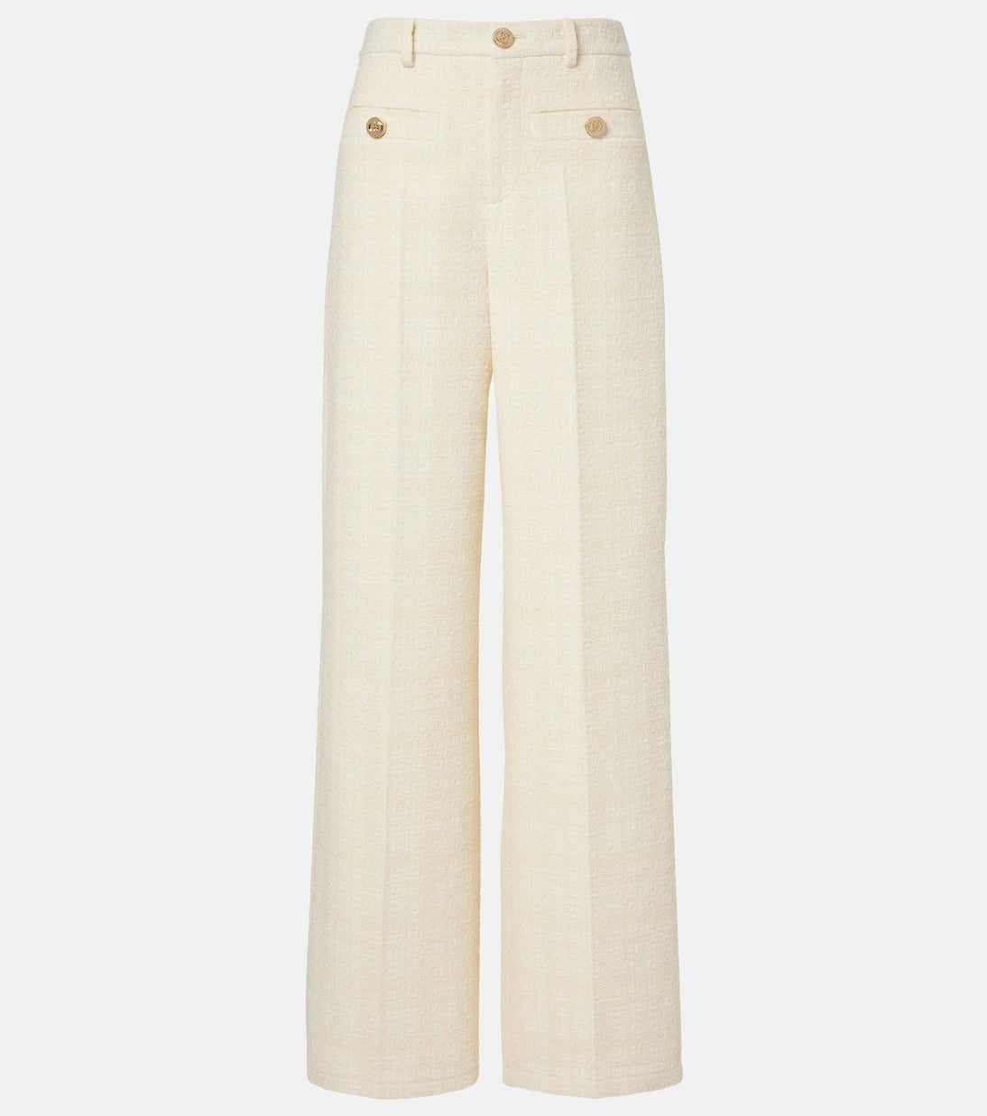 Gucci - Checked cotton-blend tweed wide-leg pants