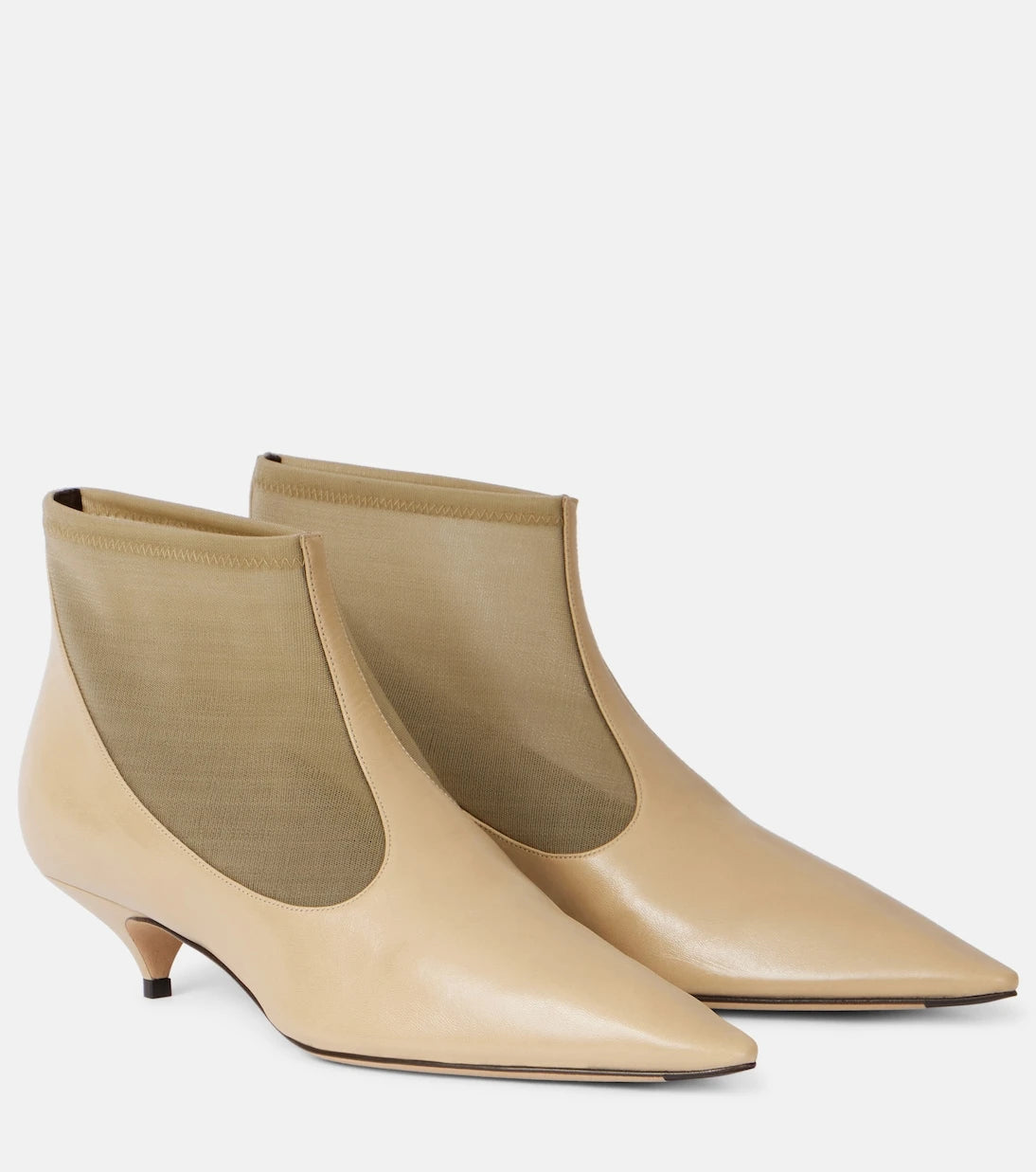 The Row - Leather and mesh ankle boots