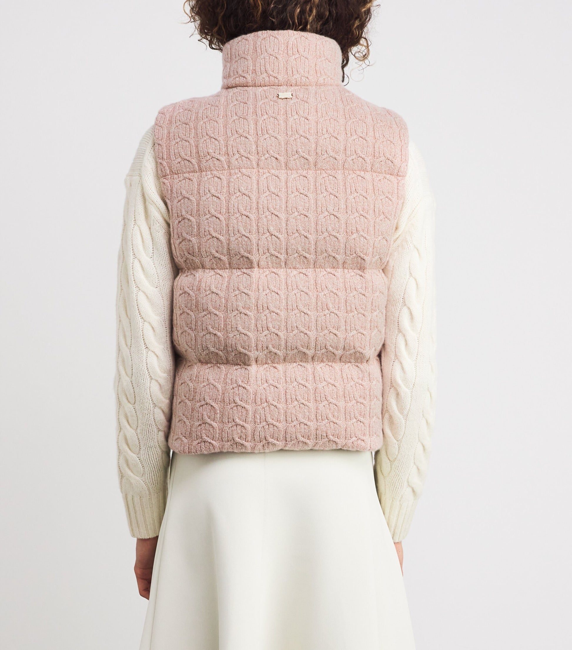 Agnona Pink Cashmere Quilted Gilet