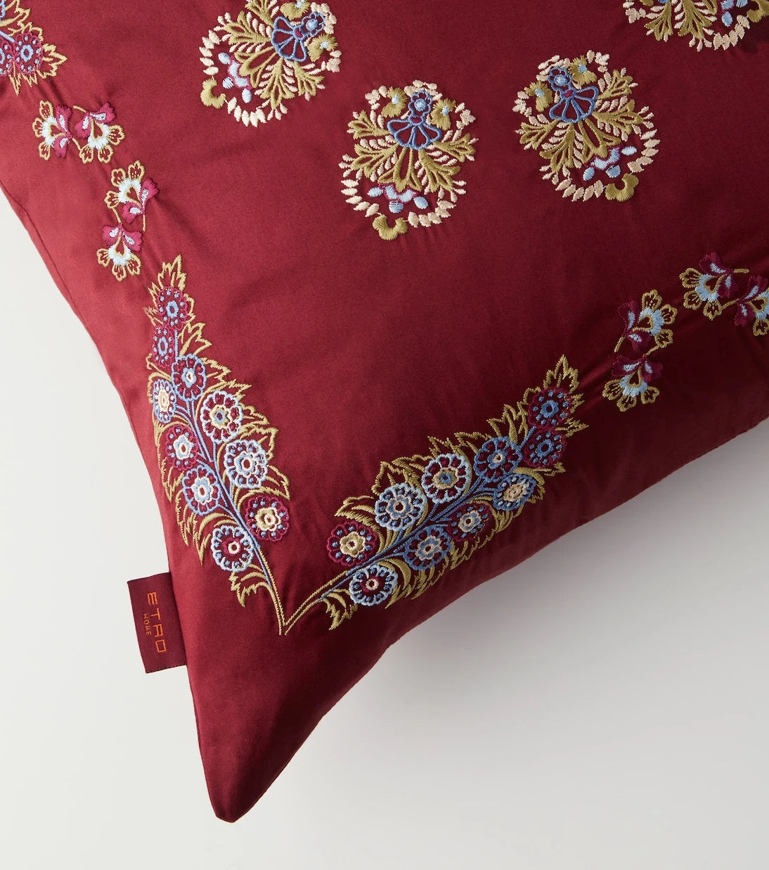 Etro - Embroidered cotton satin cushion