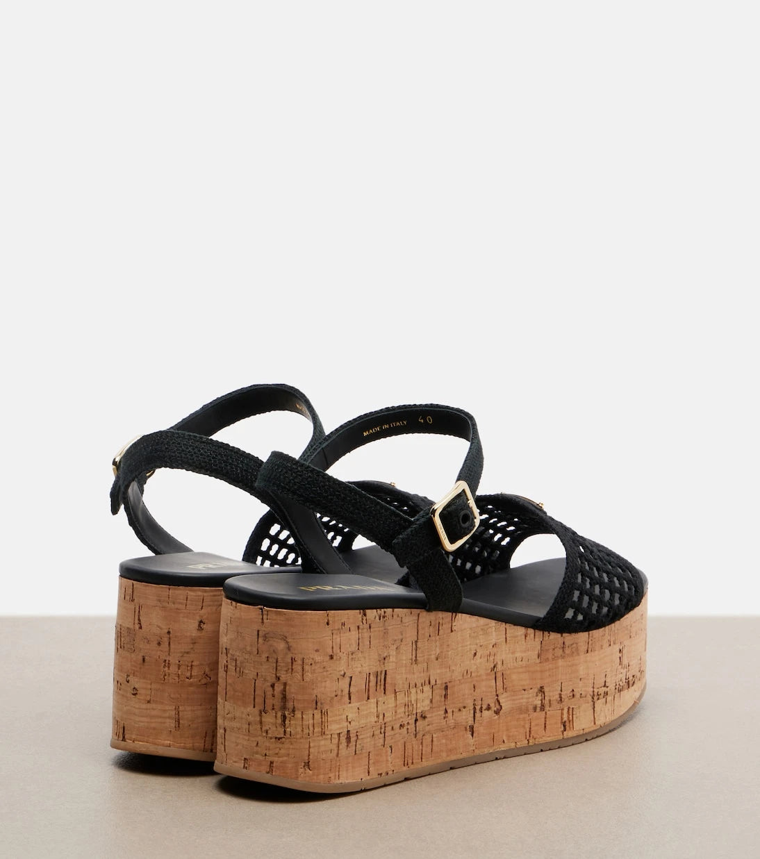 Prada - Crochet wedge sandals