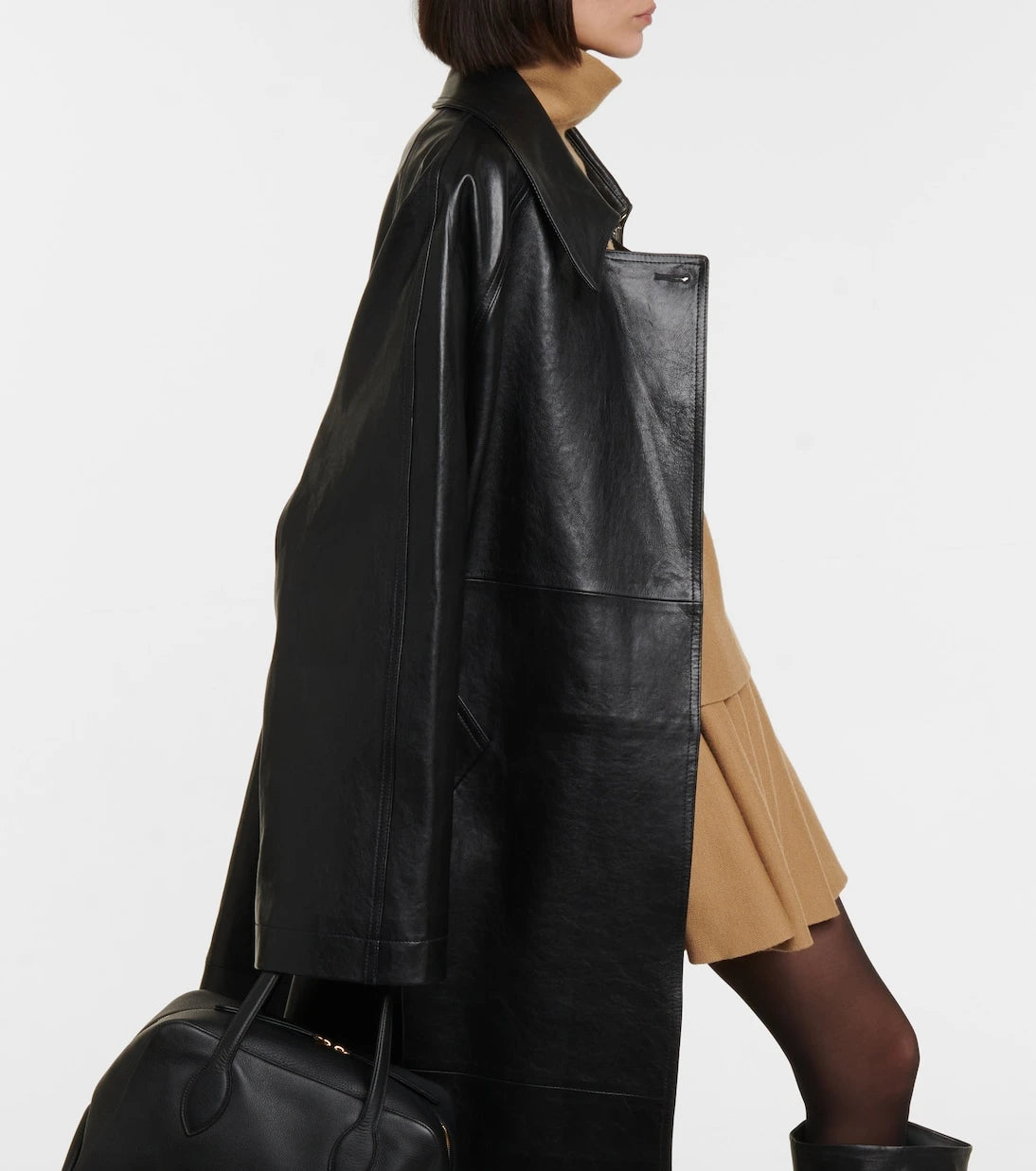 Khaite - Minnie oversized leather trench coat