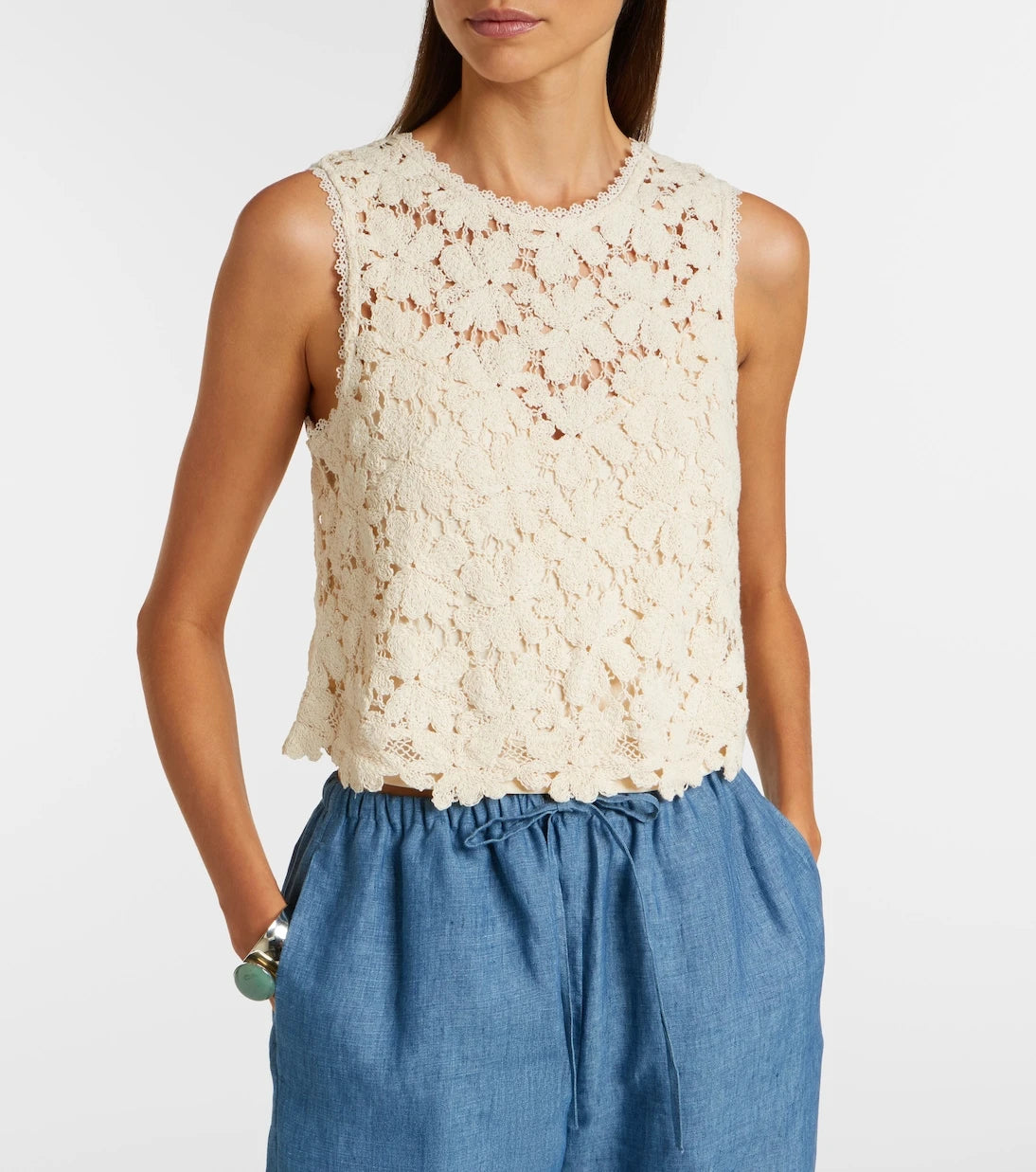 Velvet - Simona cotton-blend guipure lace top