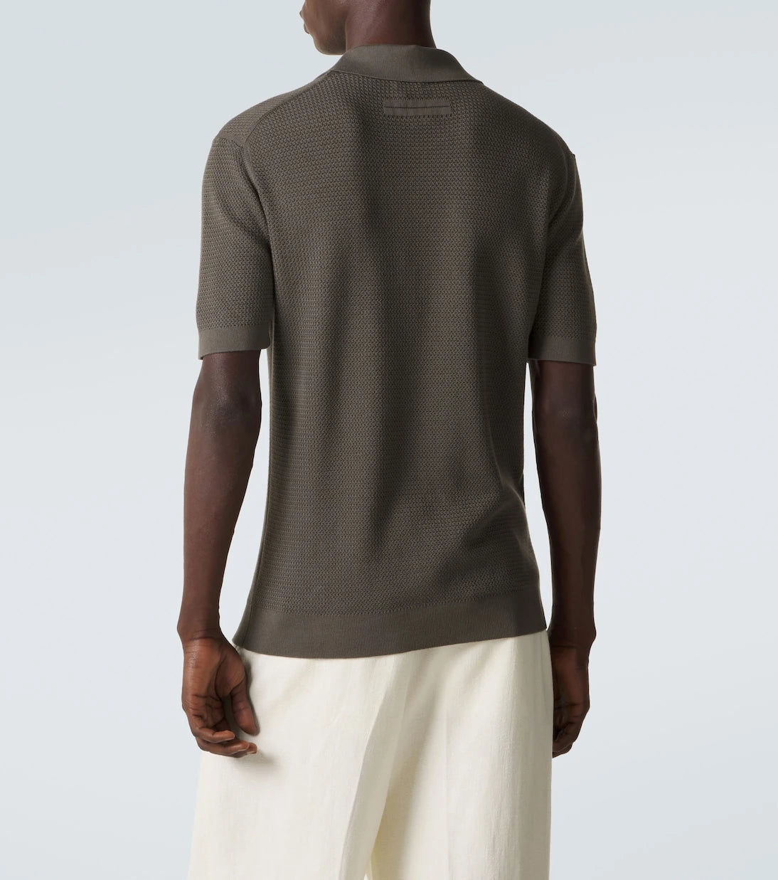 Zegna - Knitted cotton polo shirt
