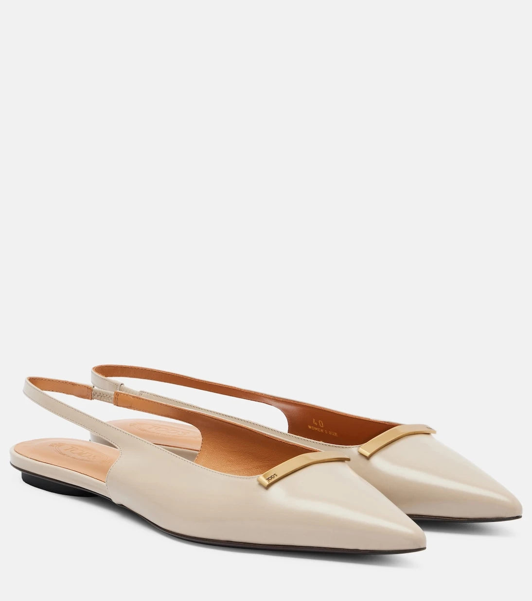 Tod's - Leather slingback flats
