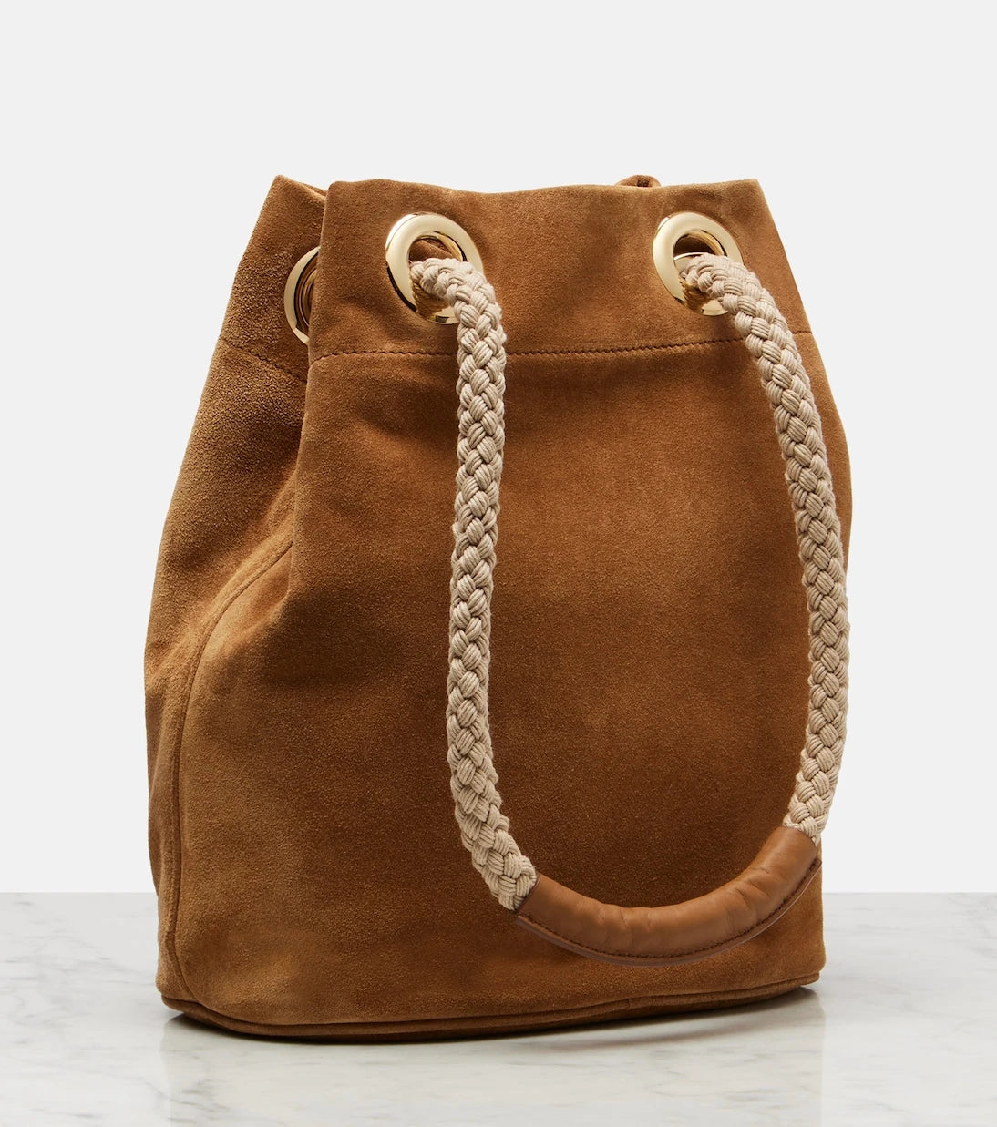 Prada - Prada Mariner Small suede bucket bag