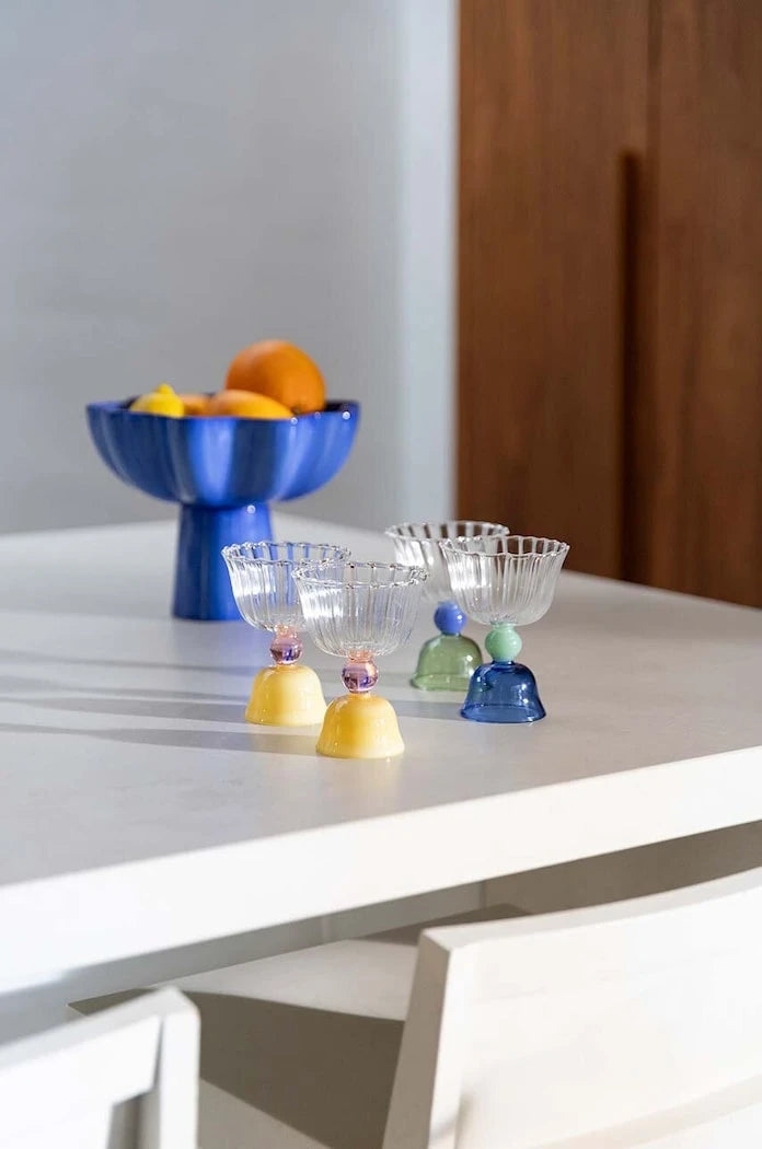 &k amsterdam Tulip Green 200 ml (2'li) şarap kadehi seti
