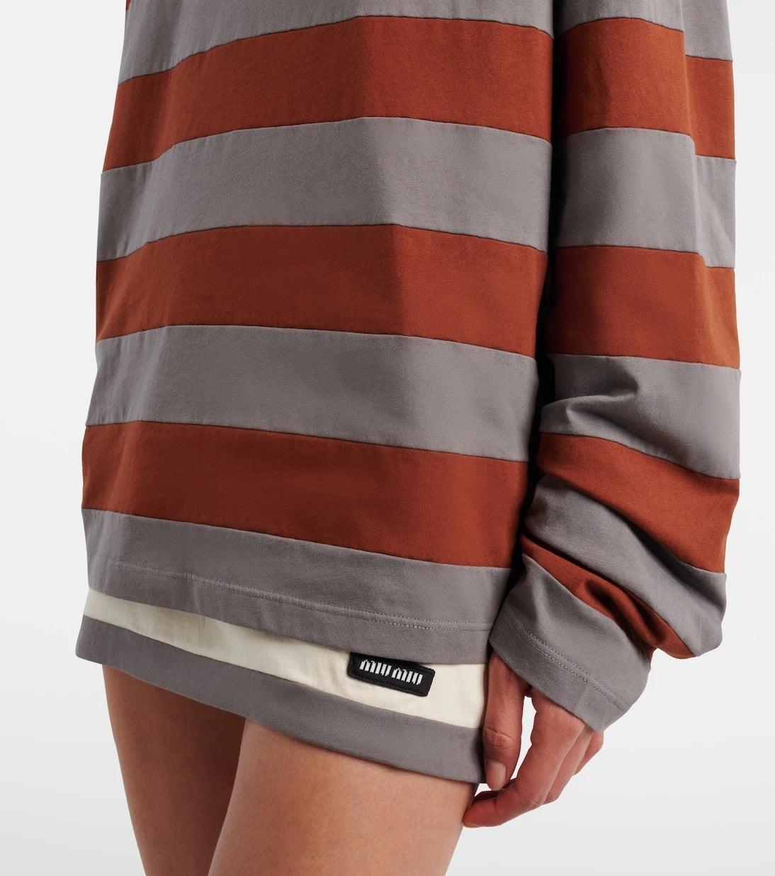 Miu Miu - Striped cotton jersey T-shirt